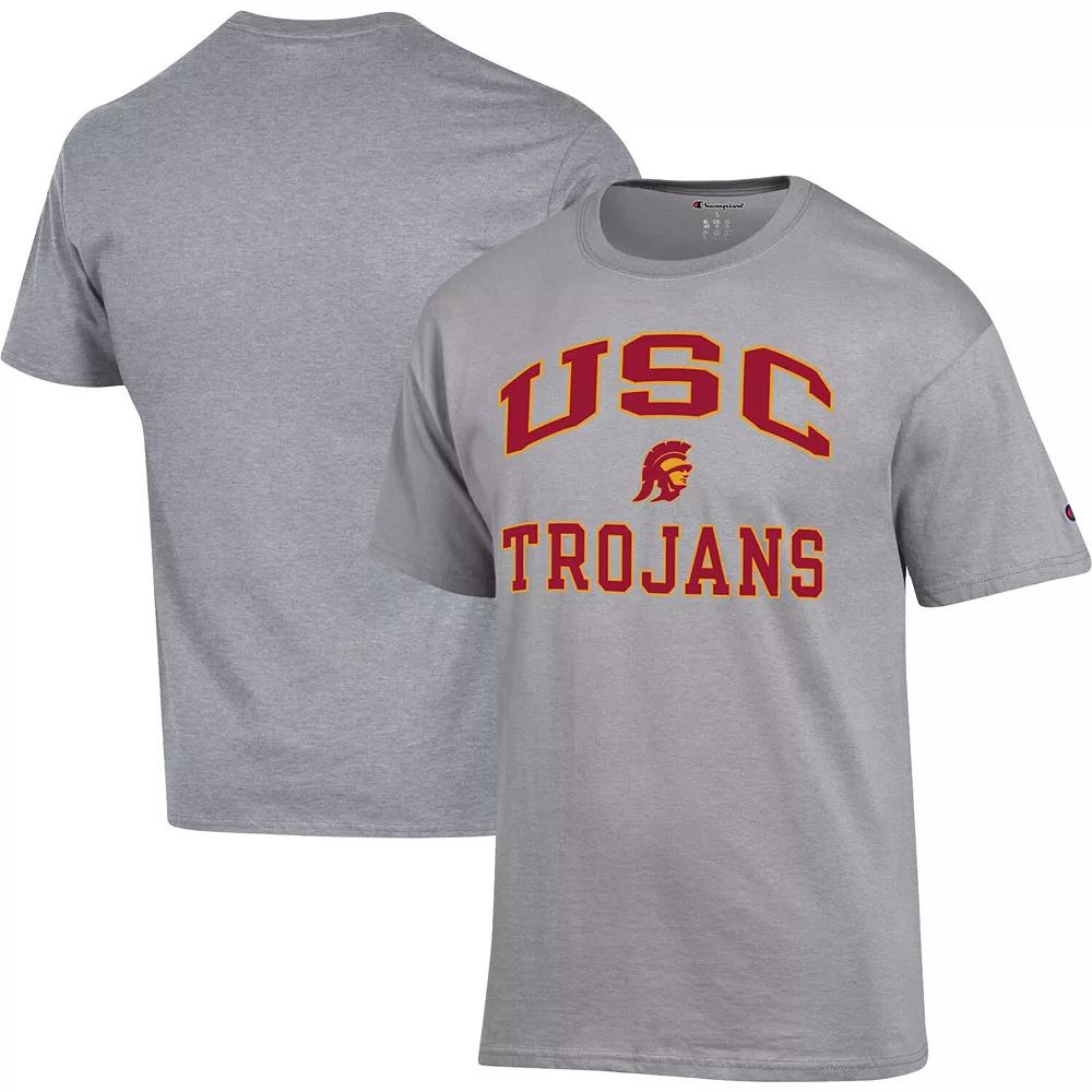 Men's Champion Heather Gray USC Trojans High Motor T-Shirt, Size: Small, Grey Product Image