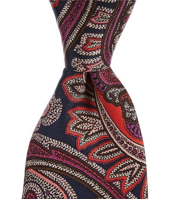 Cremieux Oversized Paisley Print 3 1/4#double; Woven Silk Tie Product Image