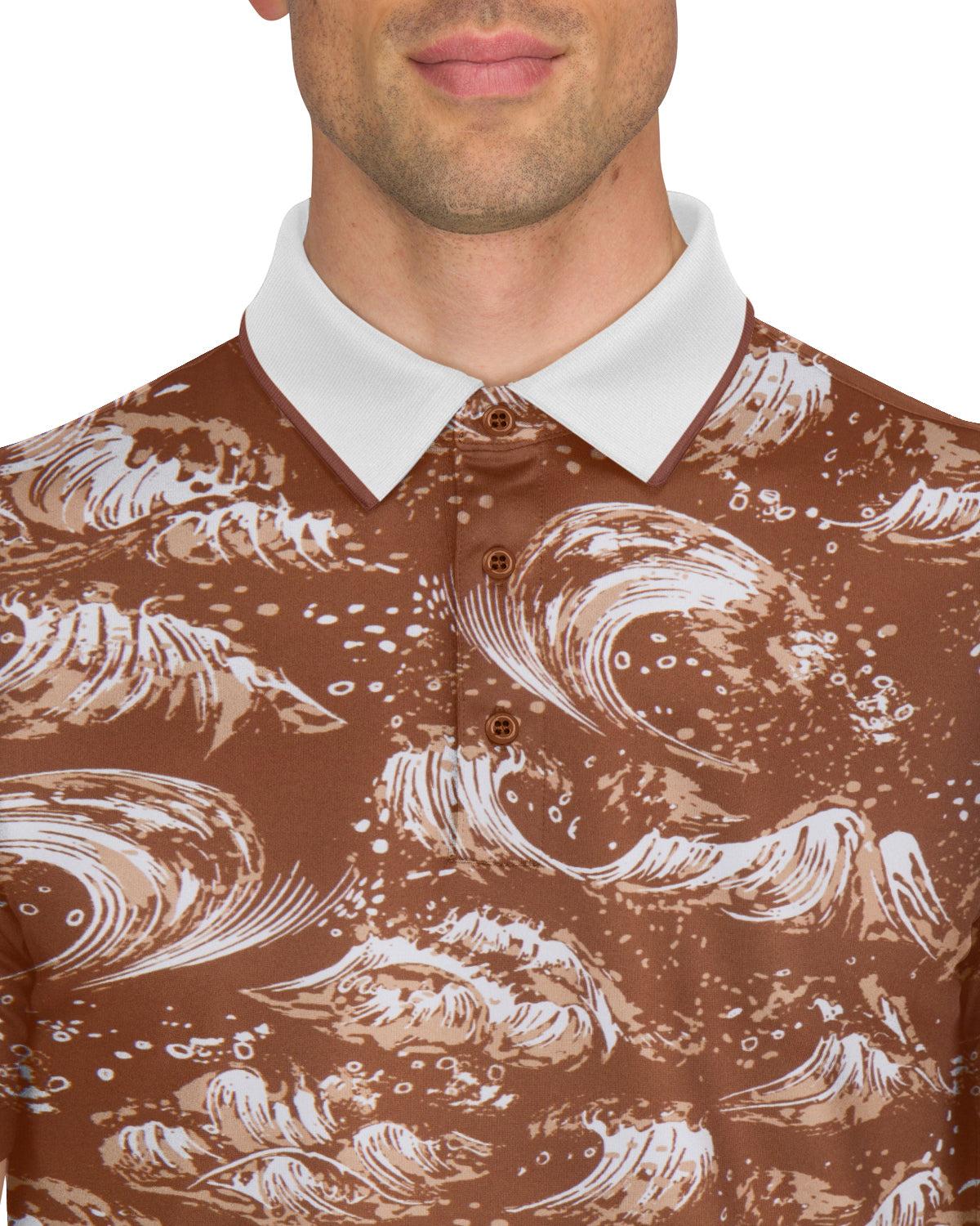 Three Sixty Six Men’s Print Golf Polos Male Product Image