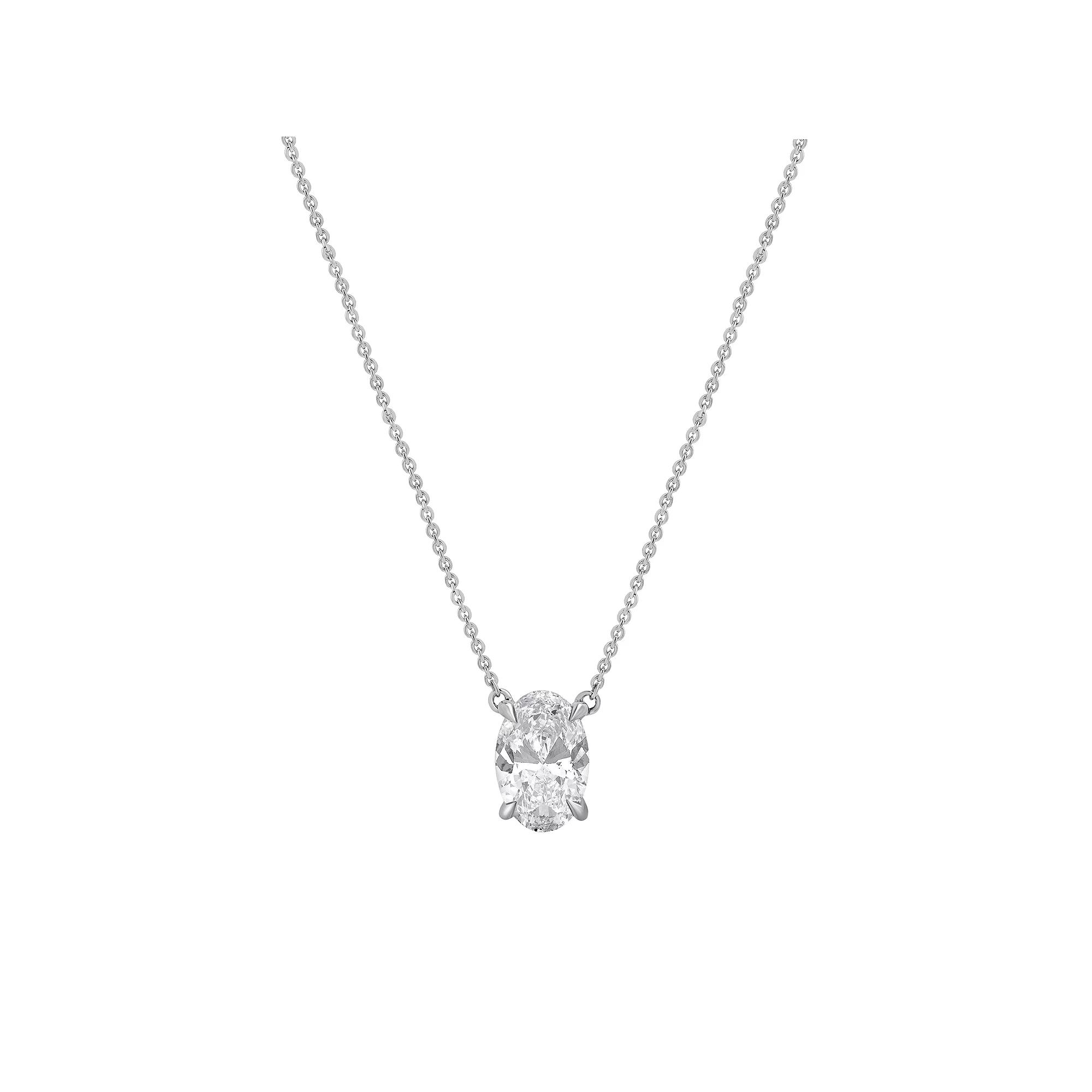 Diamond Brilliance 14k White Gold 1 1/5 Carat T.W. Lab-Grown Diamond Solitaire Pendant Necklace, Women's, Size: 18", 14k Gold Product Image