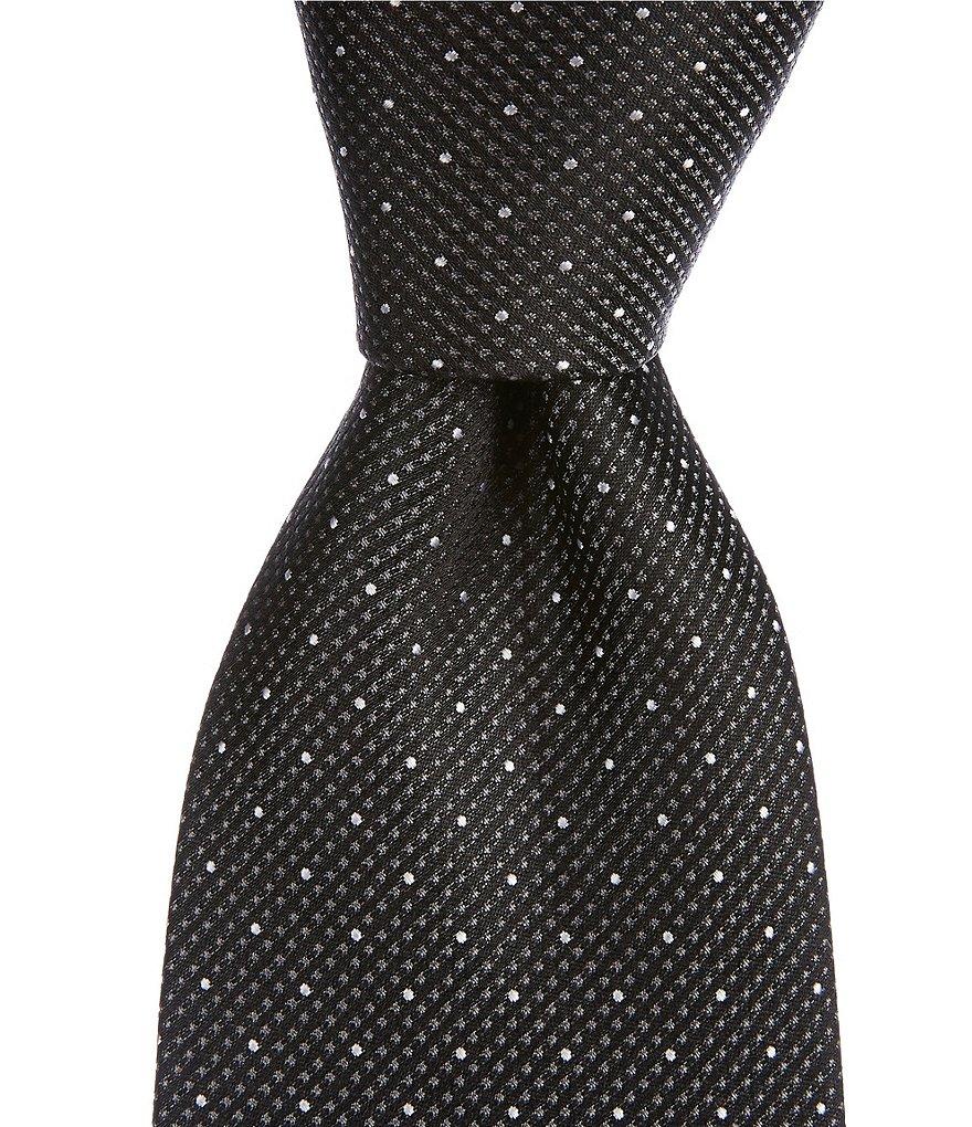 Hickey Freeman Pin Dot 3 1/4#double; Woven Silk Tie Product Image