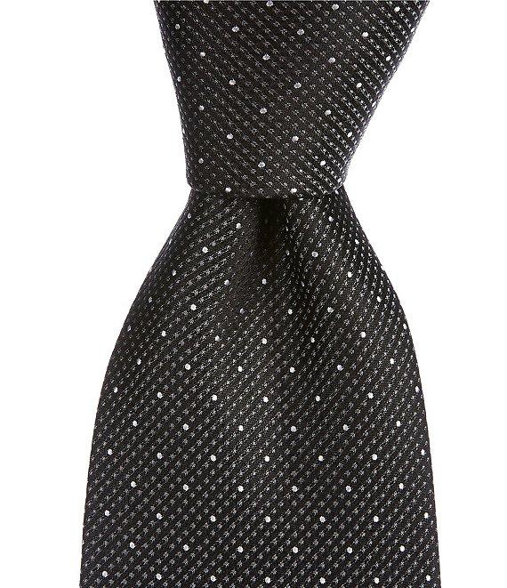 Hickey Freeman Pin Dot 3 1/4#double; Woven Silk Tie Product Image