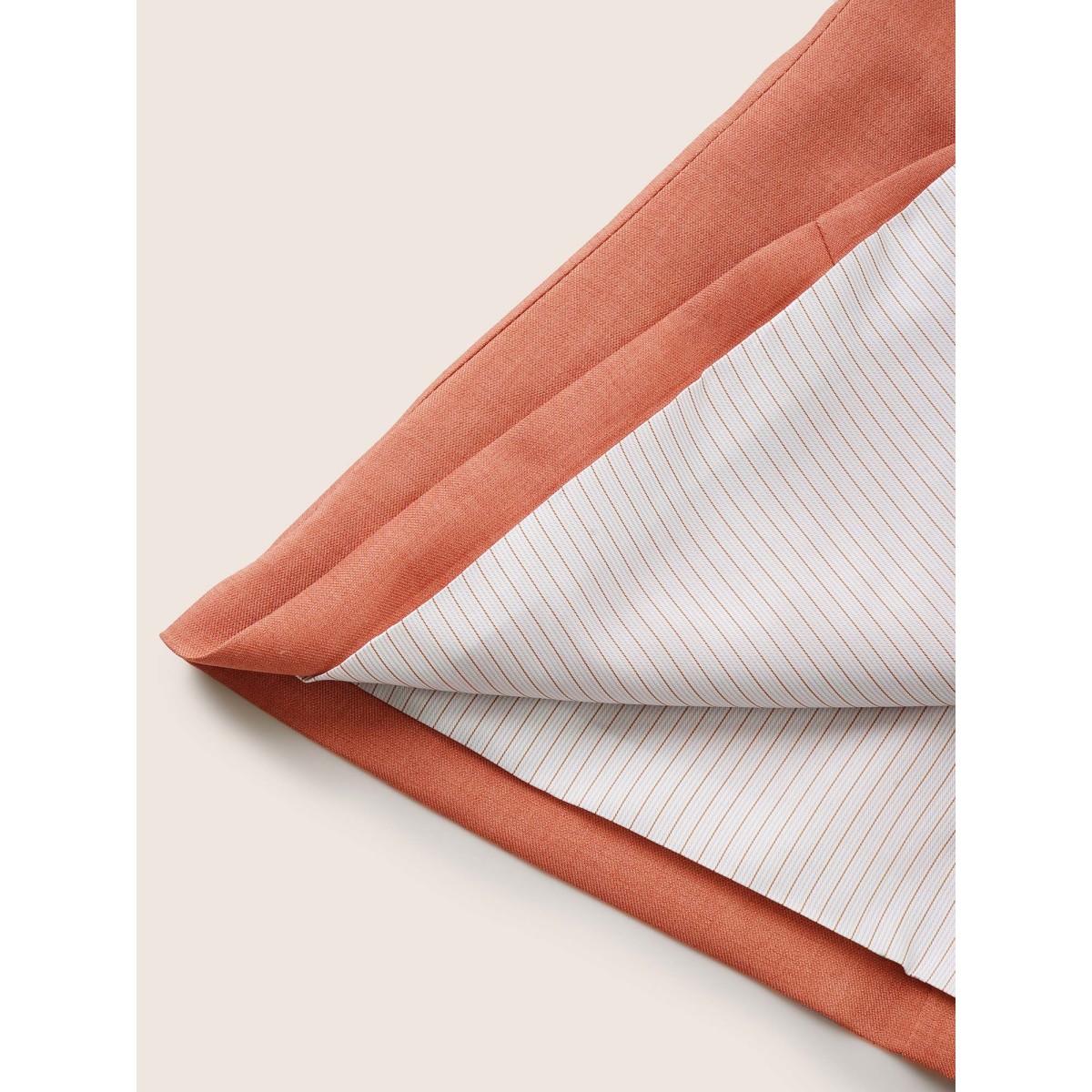 Plus Size Suit Collar Plain Striped Lined Blazer OrangeRed Women Work Plain Non Sleeve Elbow-length sleeve Suit Collar 14-16/1X Open pocket with flap At the Office Blazers BloomChic Product Image