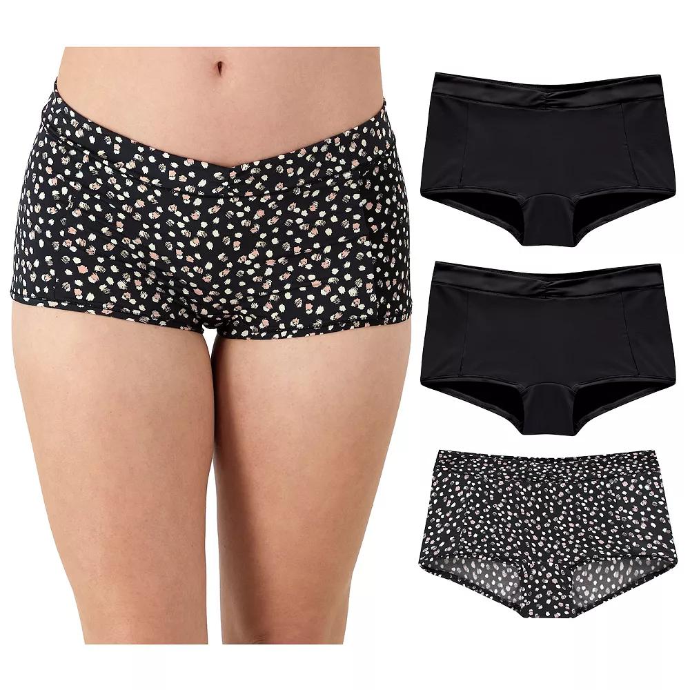 Maidenform 3-Pack Everyday Luxe Boyshort Underwear DM3TBS, Women's, Size: Large, Brown Eve Blush Product Image