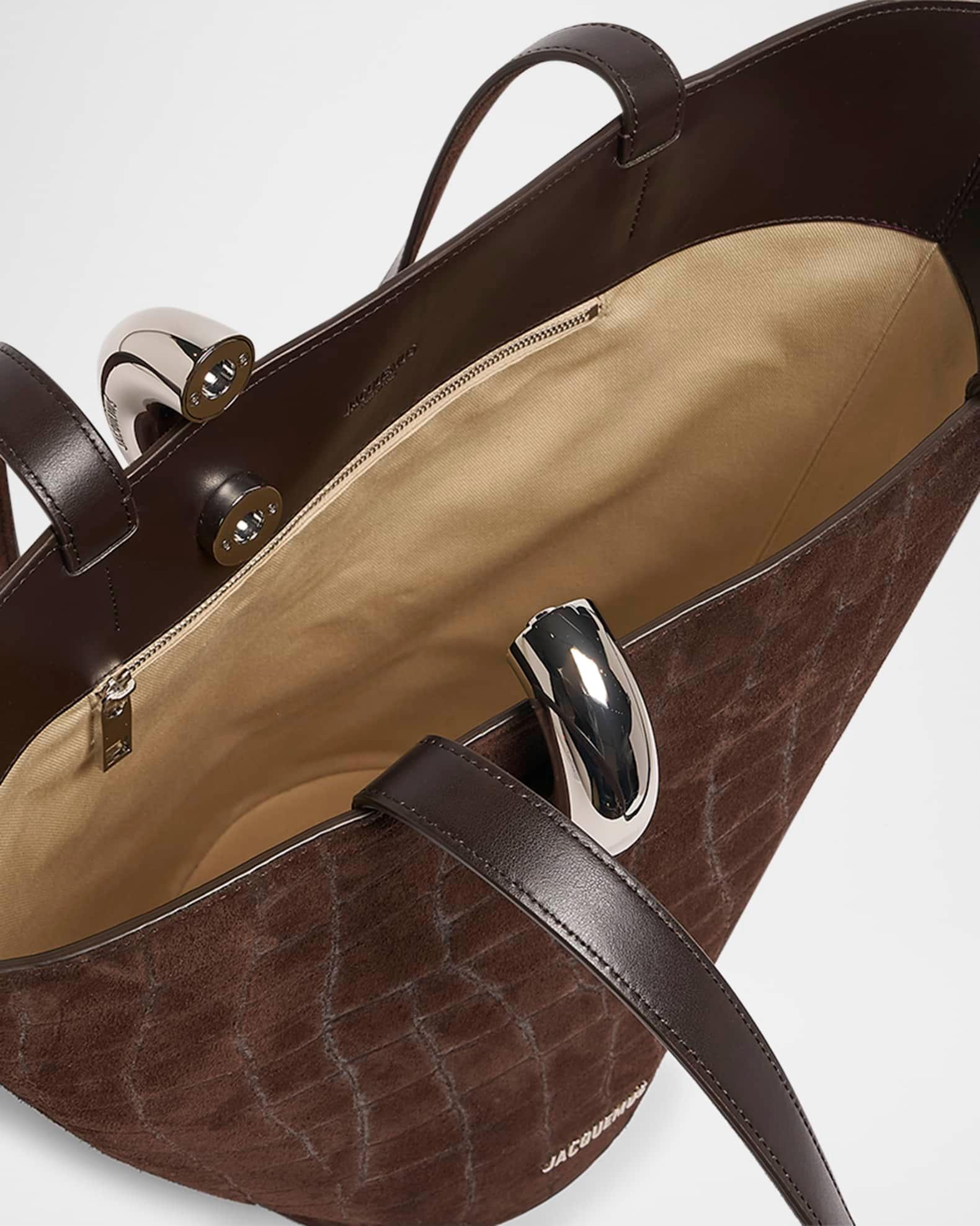 Le Bambola Moyen Croc-Embossed Suede Tote Bag Product Image