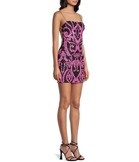 B. Darlin Sequin Patterned Bungee Strap Fitted Dress Product Image