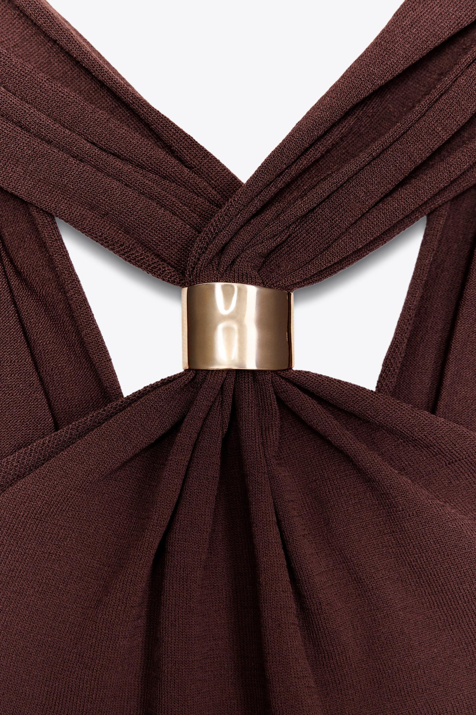 GOLD APPLIQUÉ HALTER TOP Product Image