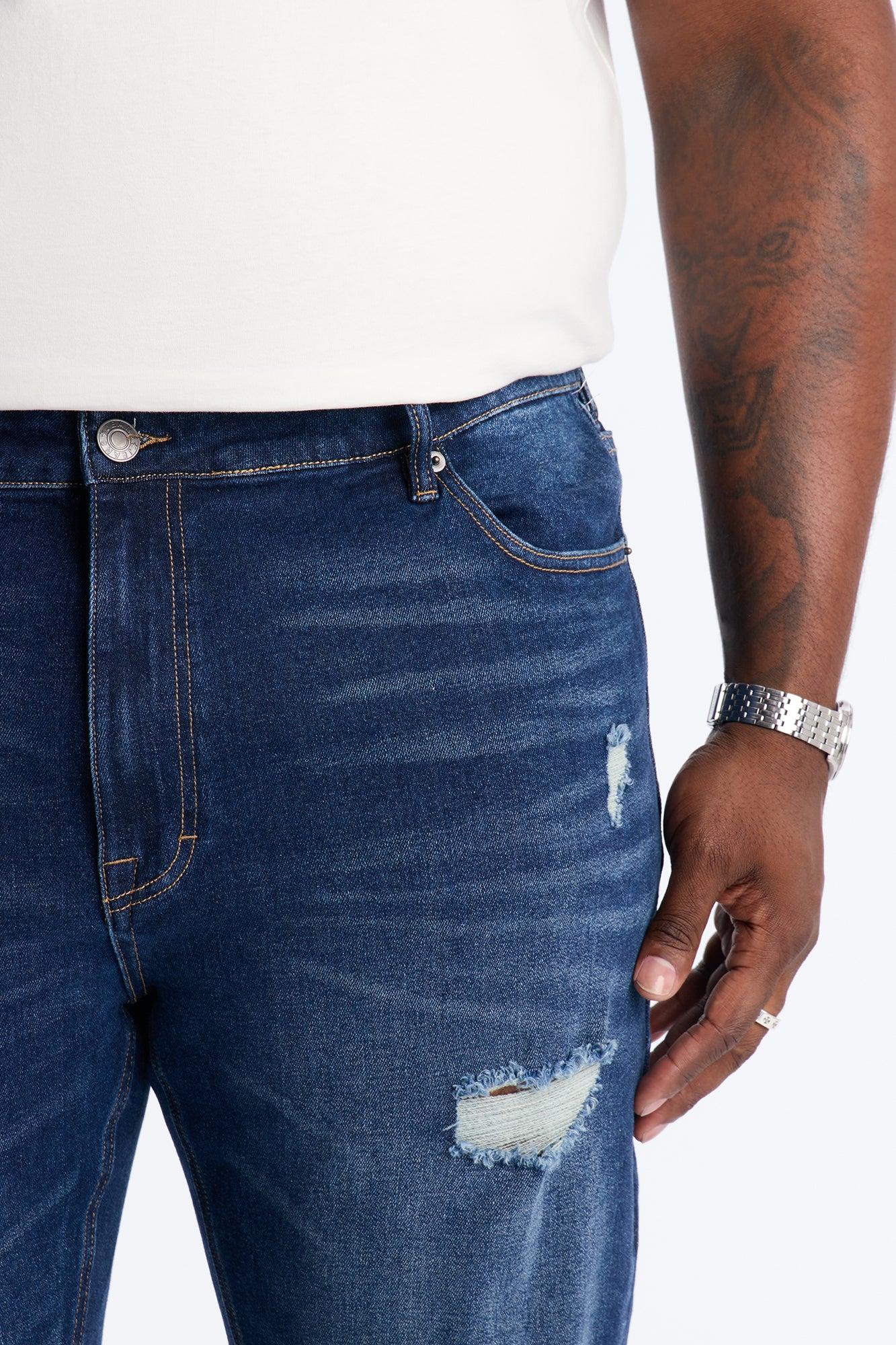 Essential Destroyed Skinny Stretch Jean - Dark Wash Male Product Image