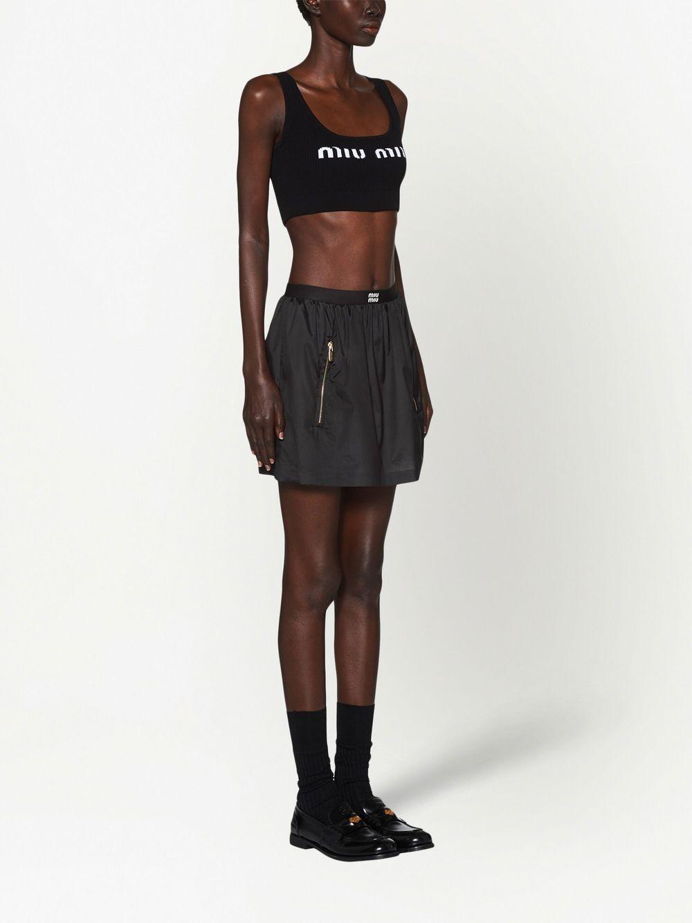 cropped logo-knit tank top Product Image