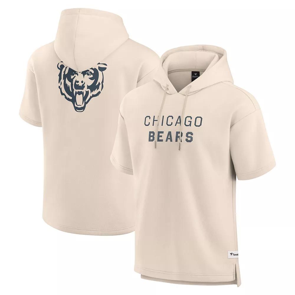 Men's Fanatics Cream Chicago Bears Elements Future Ground Lettering Short Sleeve Pullover Hoodie,  Product Image