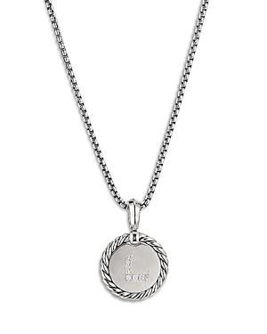 Womens Initial Charm Necklace in Sterling Silver Product Image