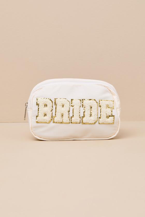 Madeline White Glitter Bride Crossbody Belt Bag Product Image