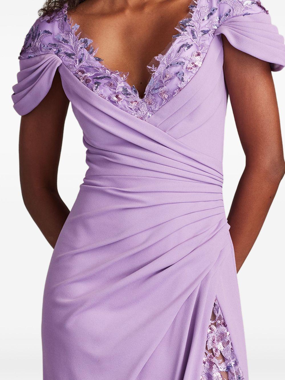 Sunas flower-embellished draped gown Product Image