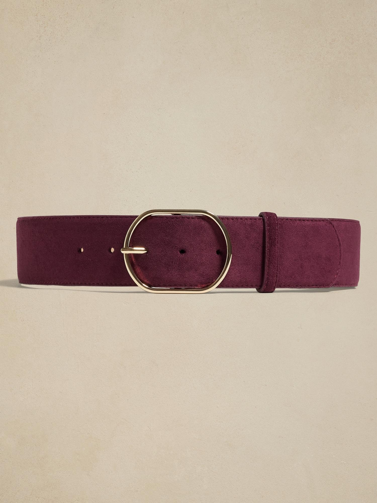 Faux Suede Oval Buckle Belt Product Image