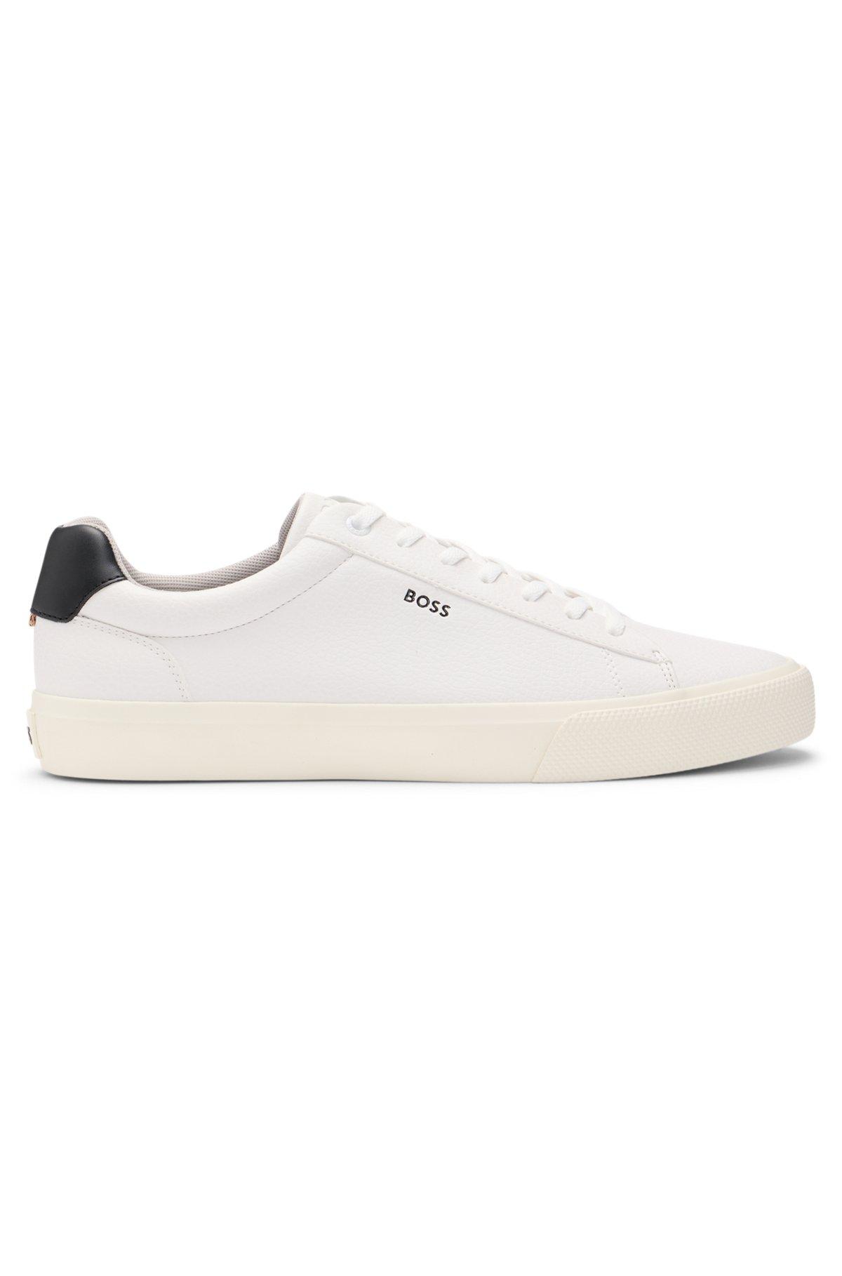 Faux-leather trainers with contrast backtab Product Image