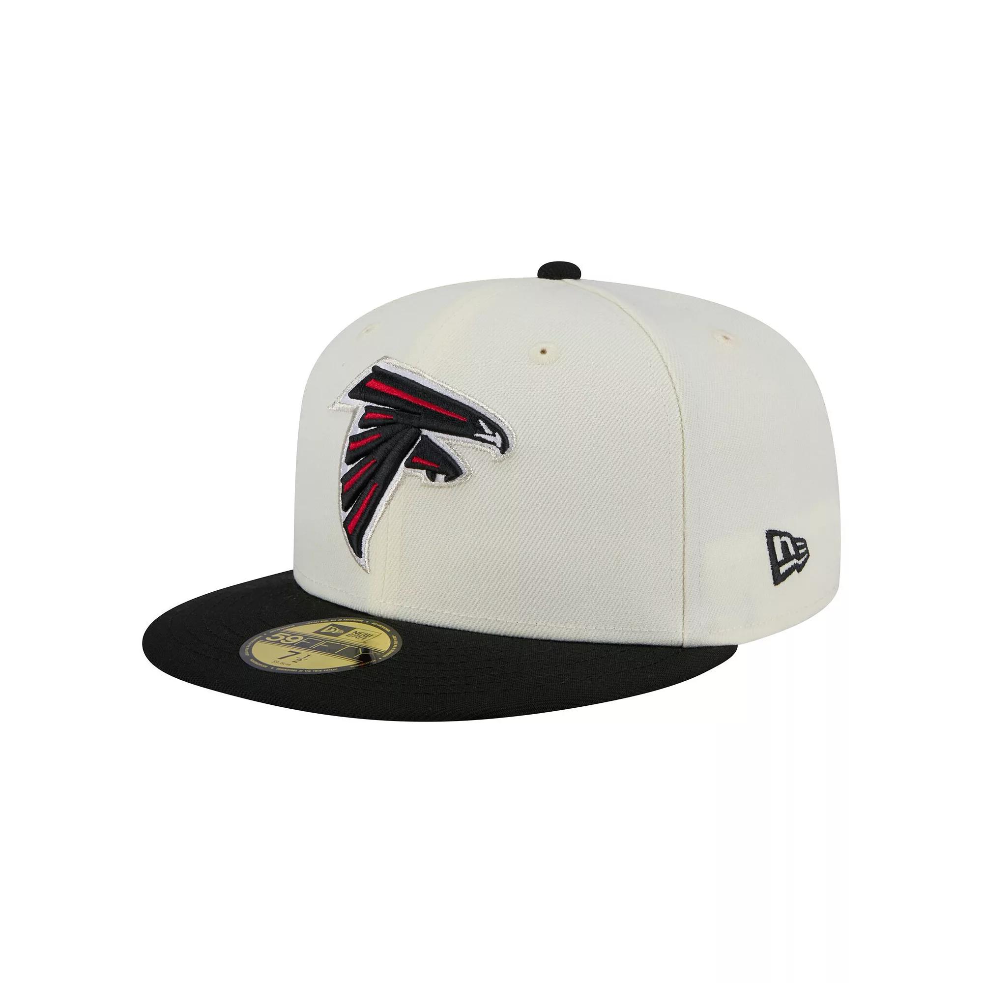 Men's New Era  White/Black Atlanta Falcons Main 59FIFTY Fitted Hat, Size: 7 1/2 Product Image