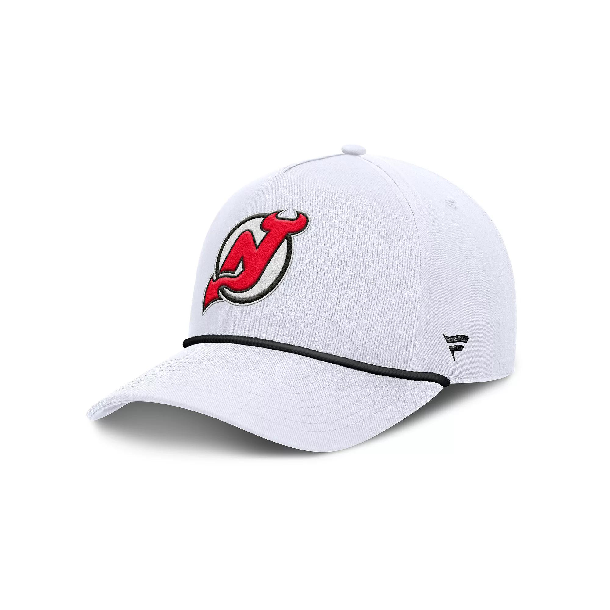 Men's Fanatics White New Jersey Devils Rope A-Frame Adjustable Hat, Nhl White Product Image