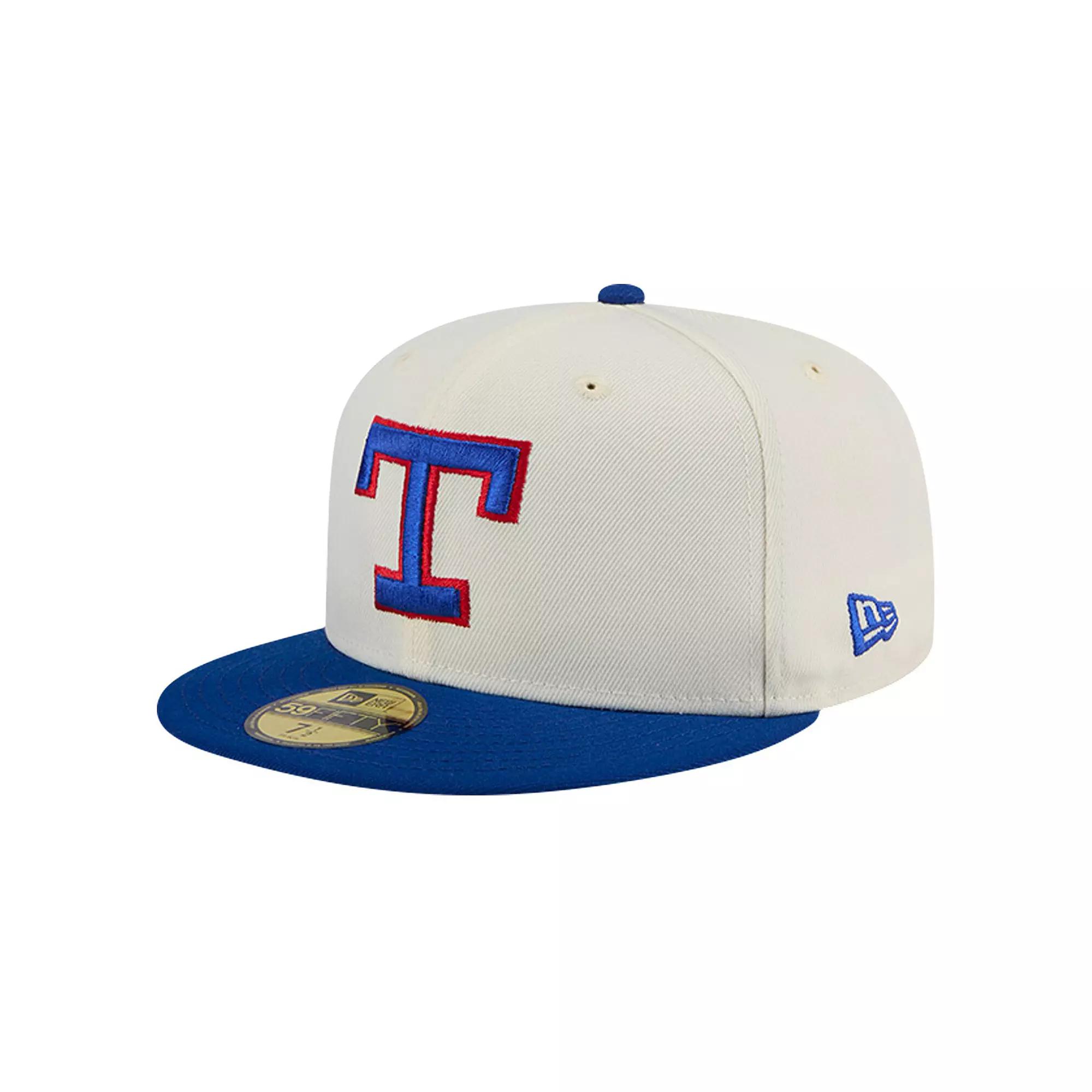 Men's New Era Cream Texas Rangers Cooperstown Collection Chrome 59FIFTY Fitted Hat,  Product Image