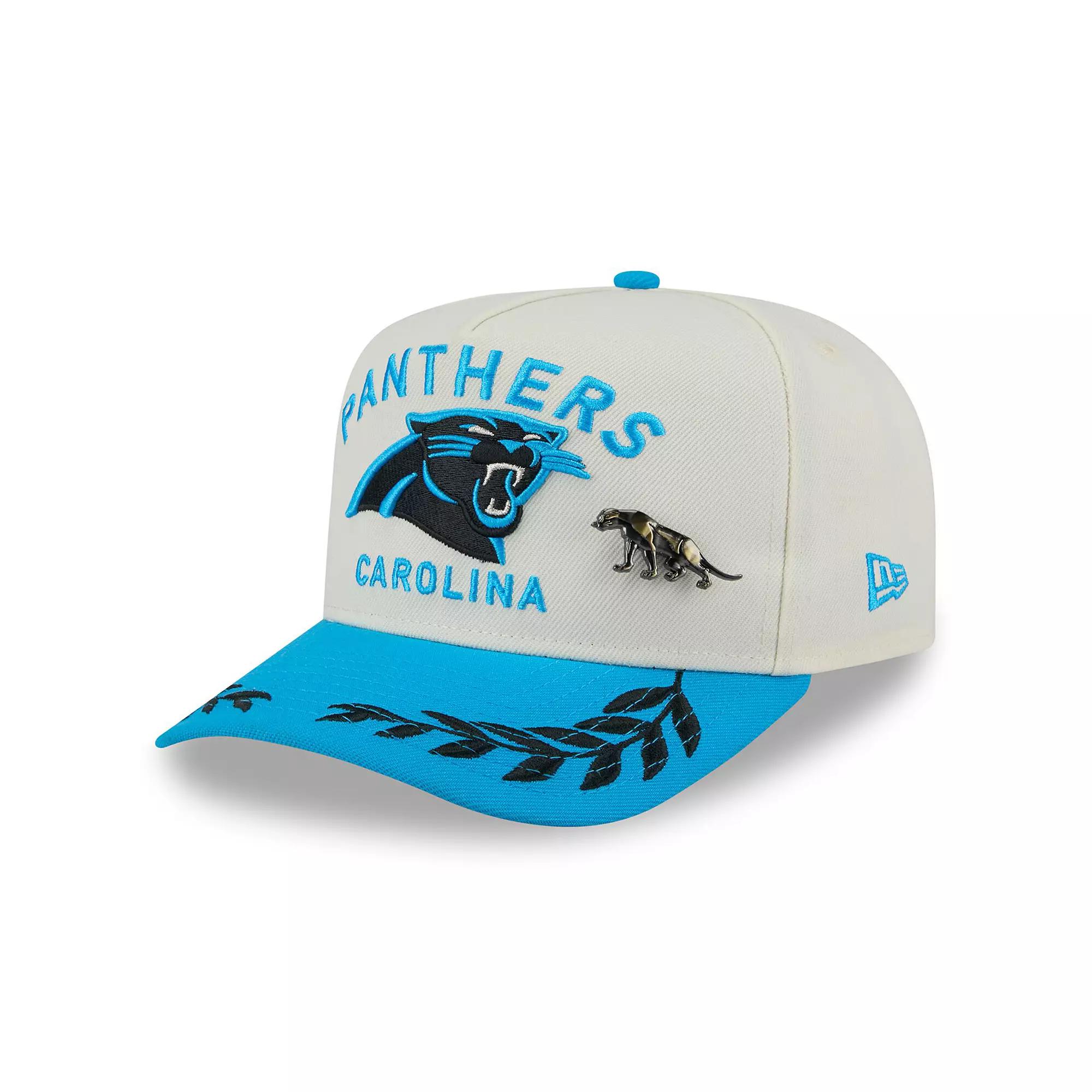 Men's New Era Cream/Blue Carolina Panthers 2025 NFL Draft A-Frame 59FIFTY Fitted Hat, Size: 7 5/8, Beige Product Image