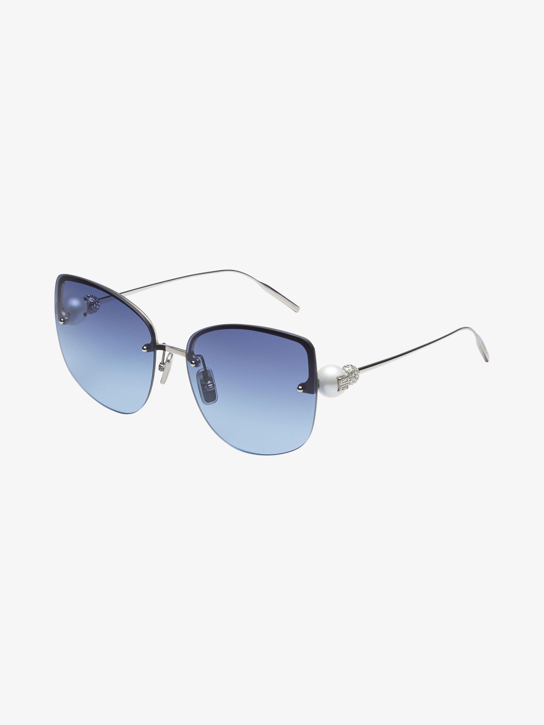 4G Pearl sunglasses in metal with crystals Product Image