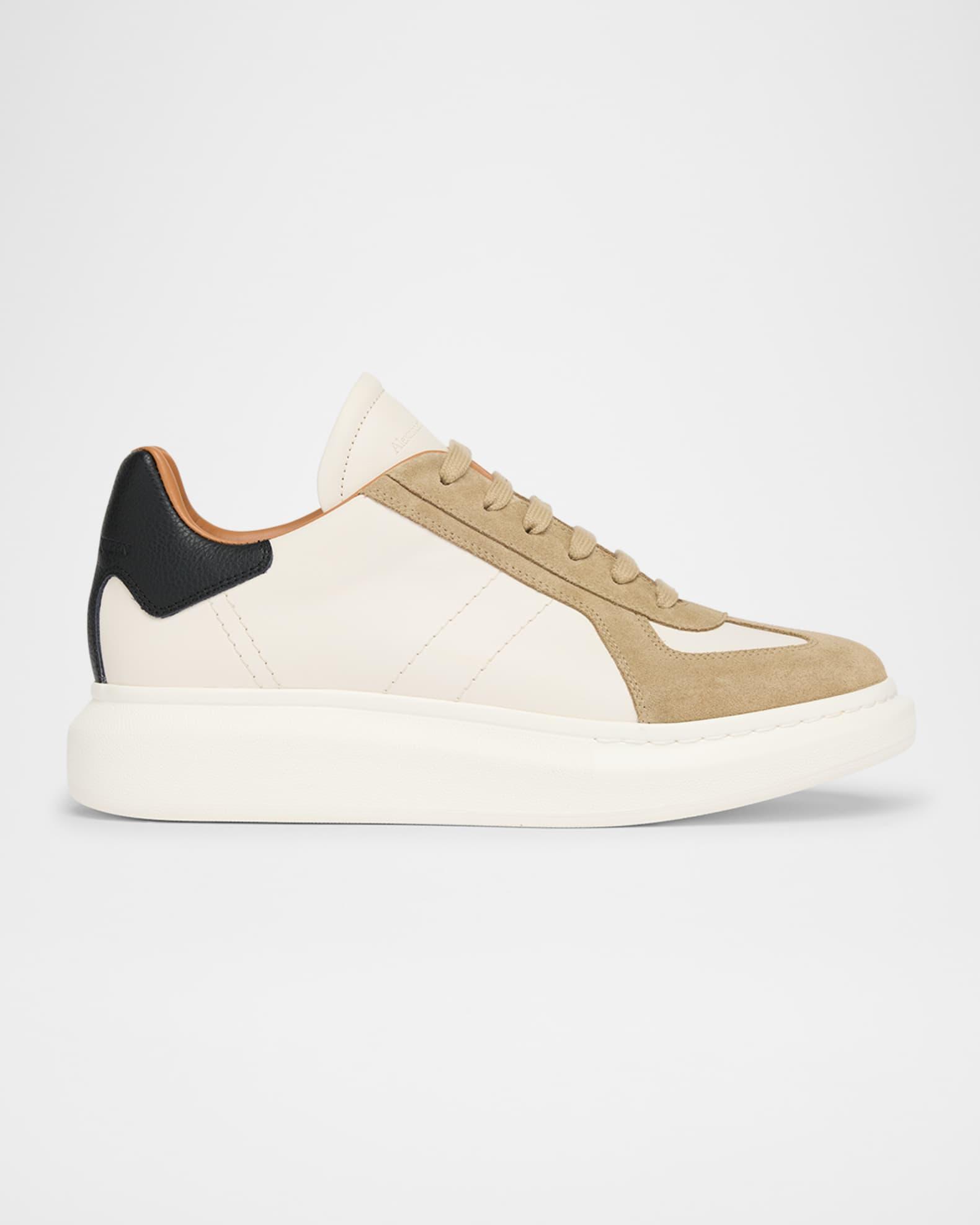 Men's Oversized Leather and Suede T-Toe Sneakers Product Image