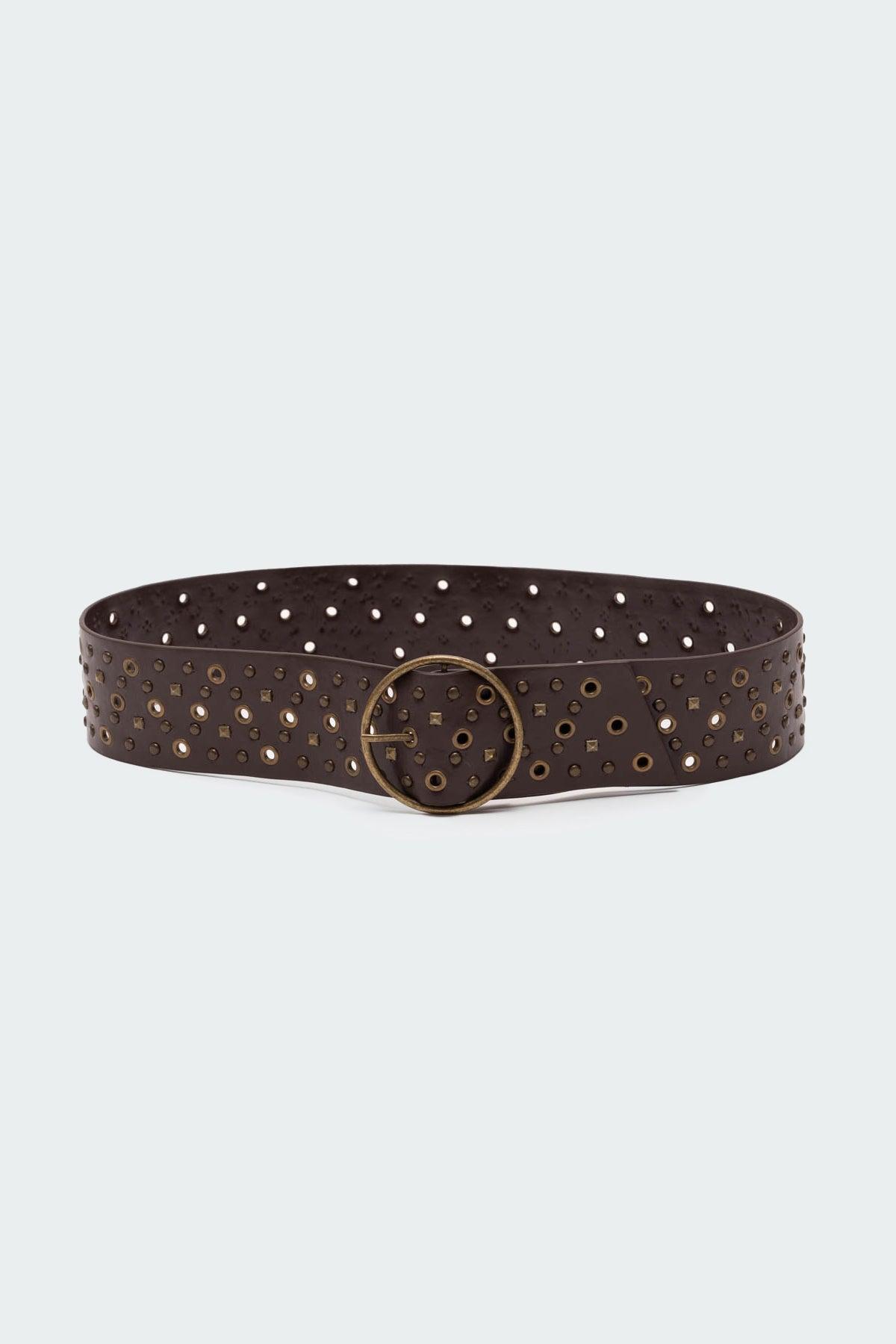 Stud & Grommet Faux Leather Belt Product Image