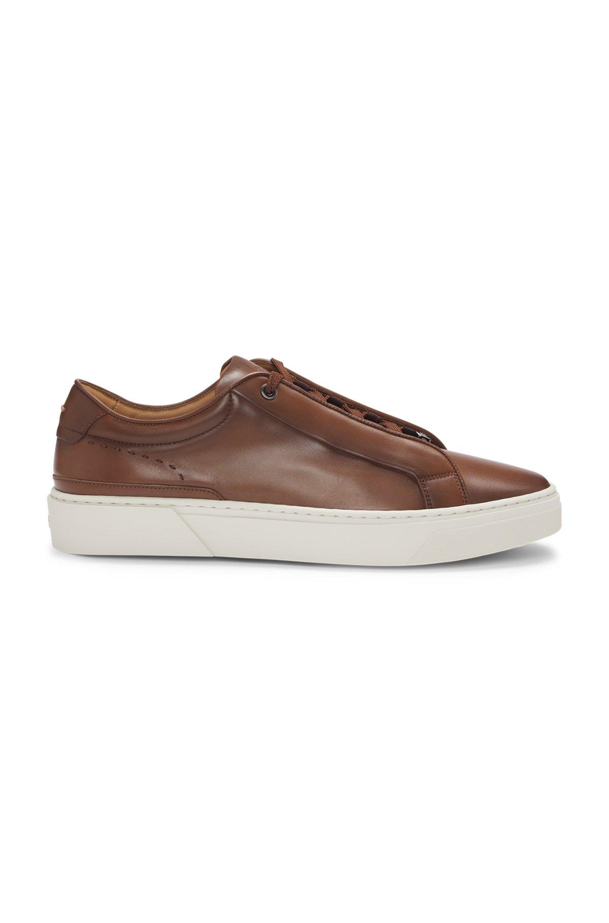 Gary low-top trainers in burnished leather Product Image