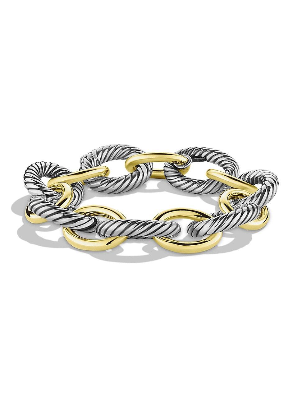 Womens Oval Extra-Large Link Bracelet with Gold Product Image