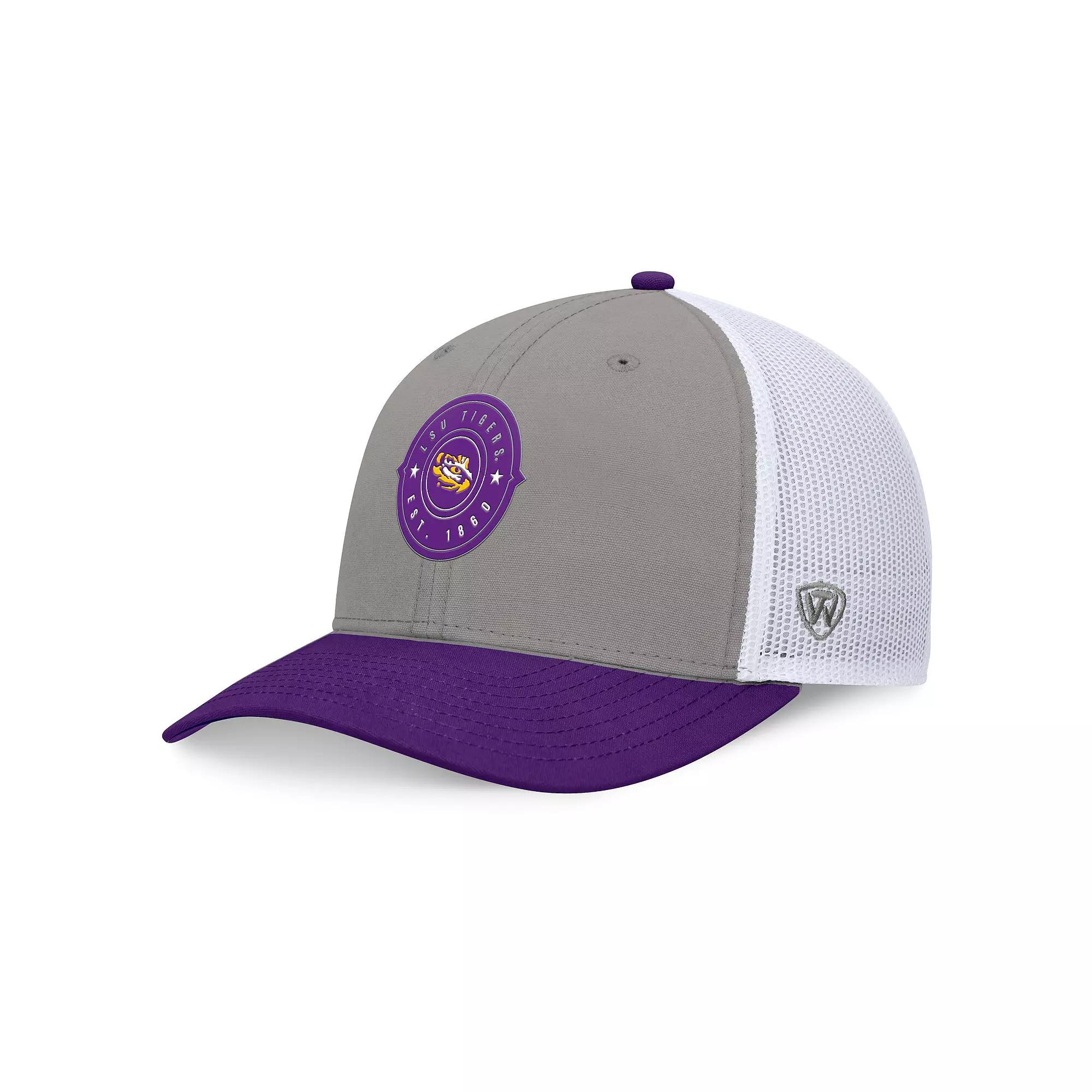 Men's Top of the World Gray/Purple LSU Tigers Rob Trucker Adjustable Hat, Grey Product Image