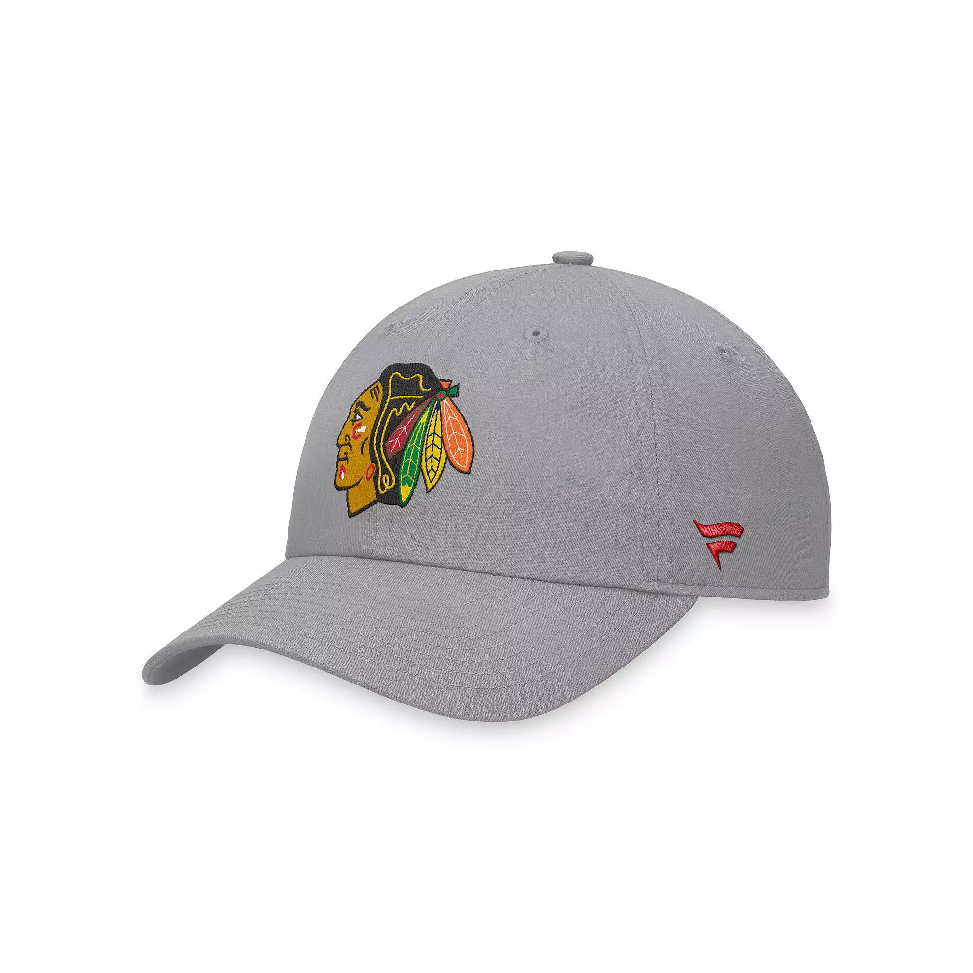 Men's Fanatics Branded Gray Chicago Blackhawks Extra Time Adjustable Hat, Grey Product Image