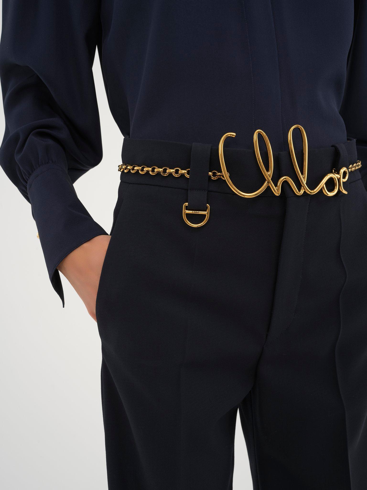 Tailored pants in wool grain de poudre Product Image