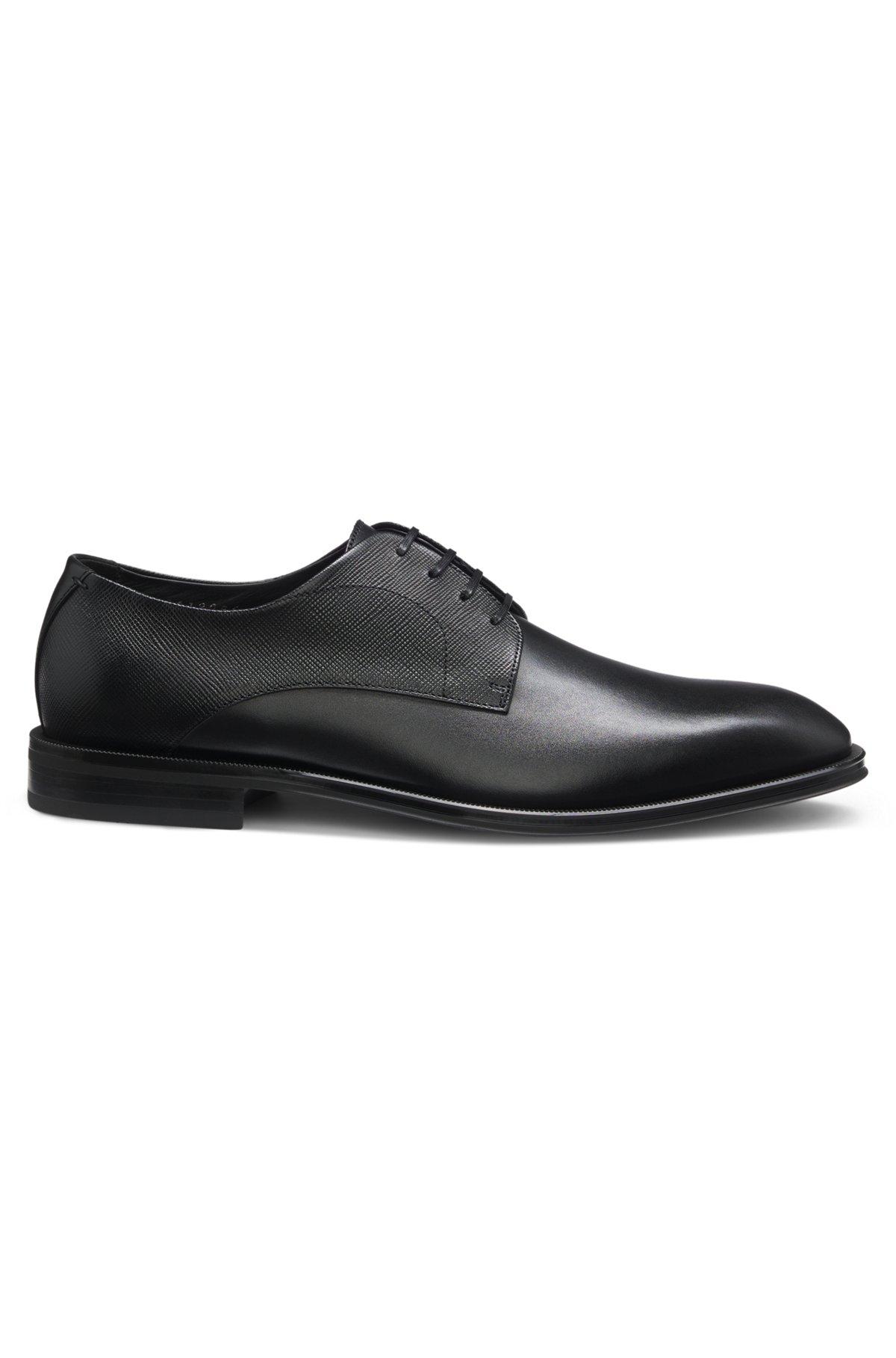 Derby shoes in textured and smooth leather Product Image