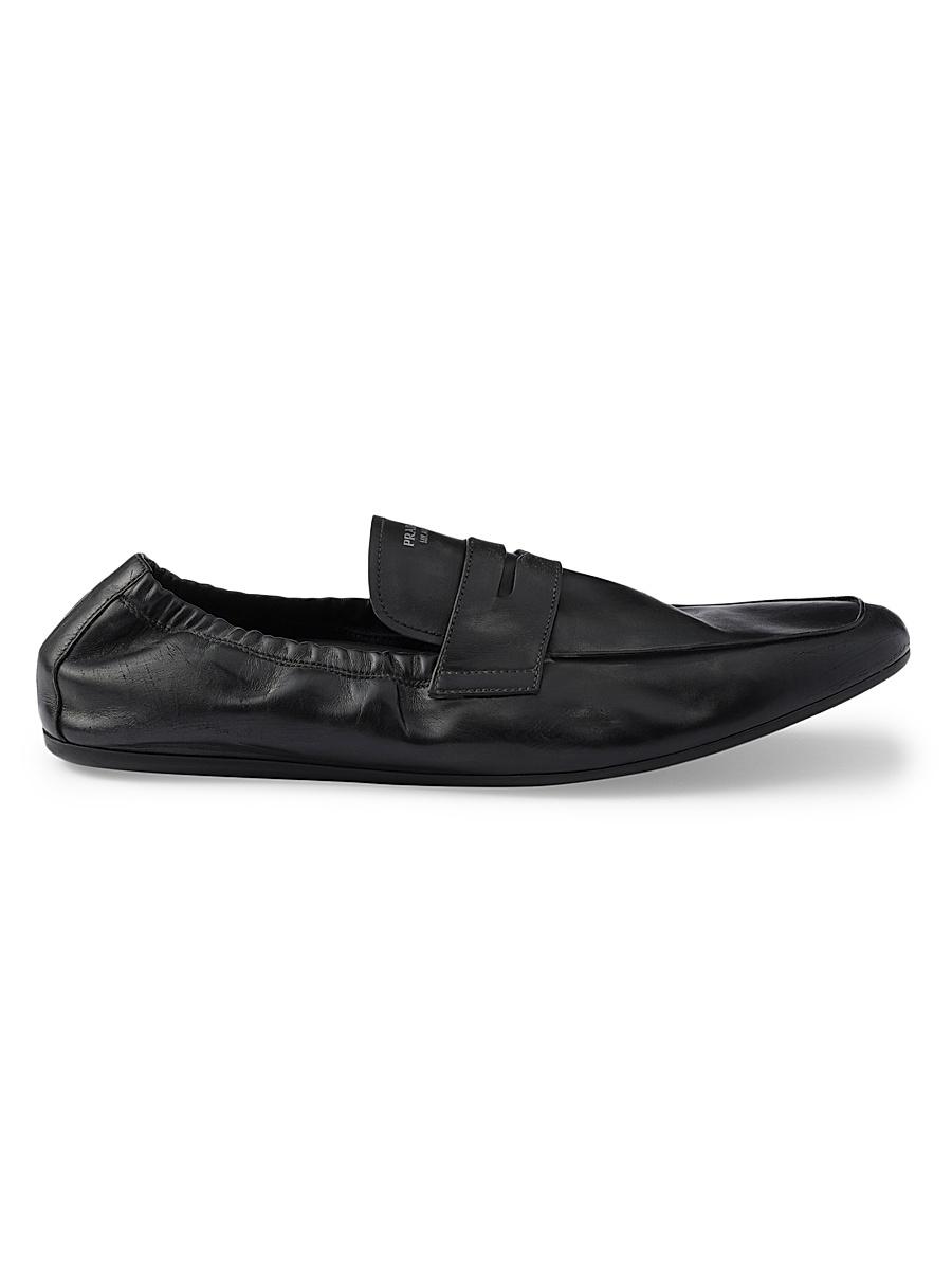 Prada Mens Shuffle Antiqued Leather Loafers Product Image
