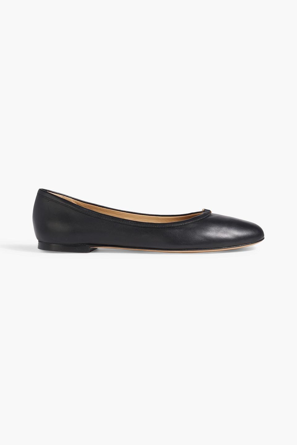 CHLOÉ Bow Detail Round Toe Flat Sole Ballerina Shoes In Black Product Image