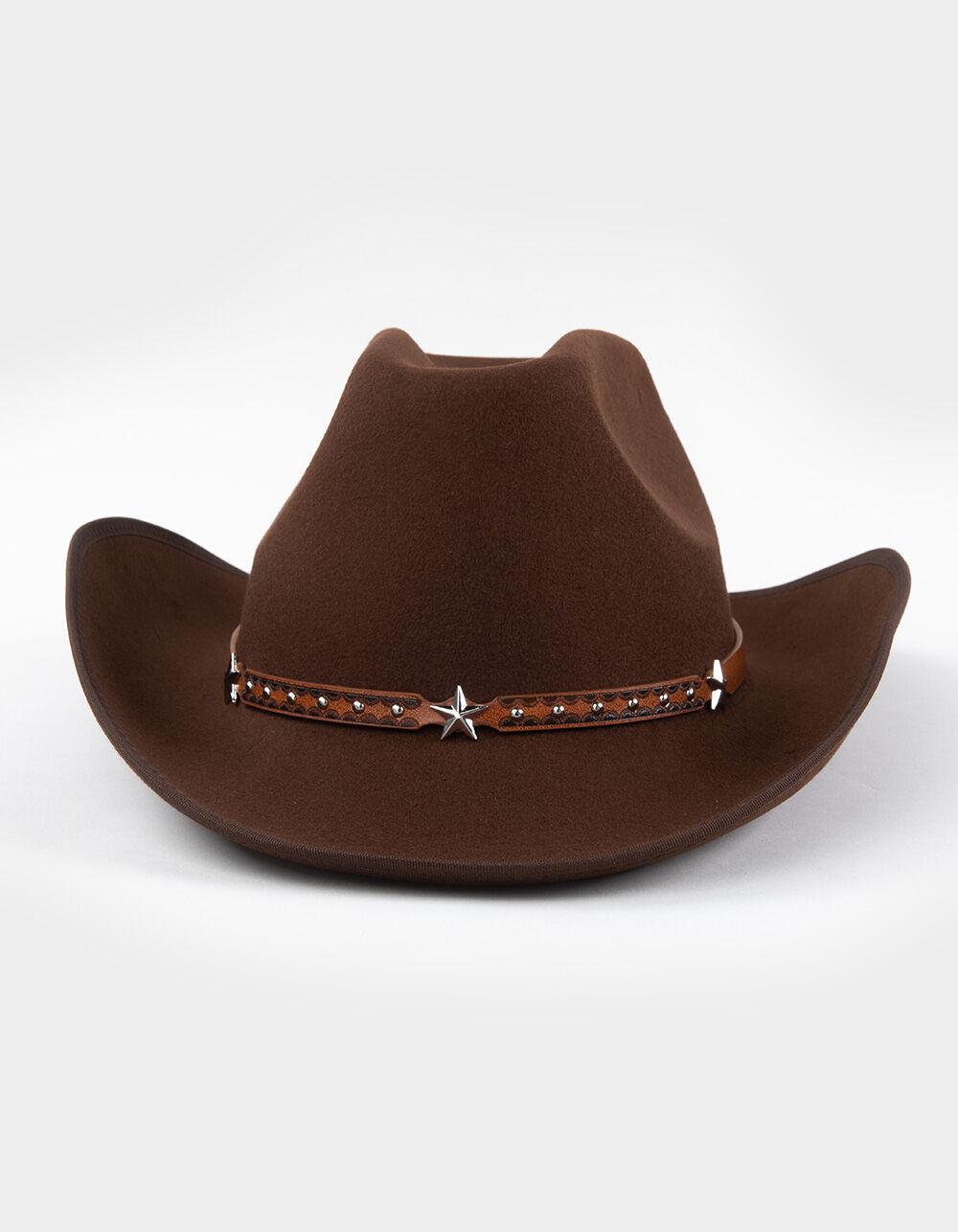Star Band Felt Cowboy Hat - BROWN Product Image