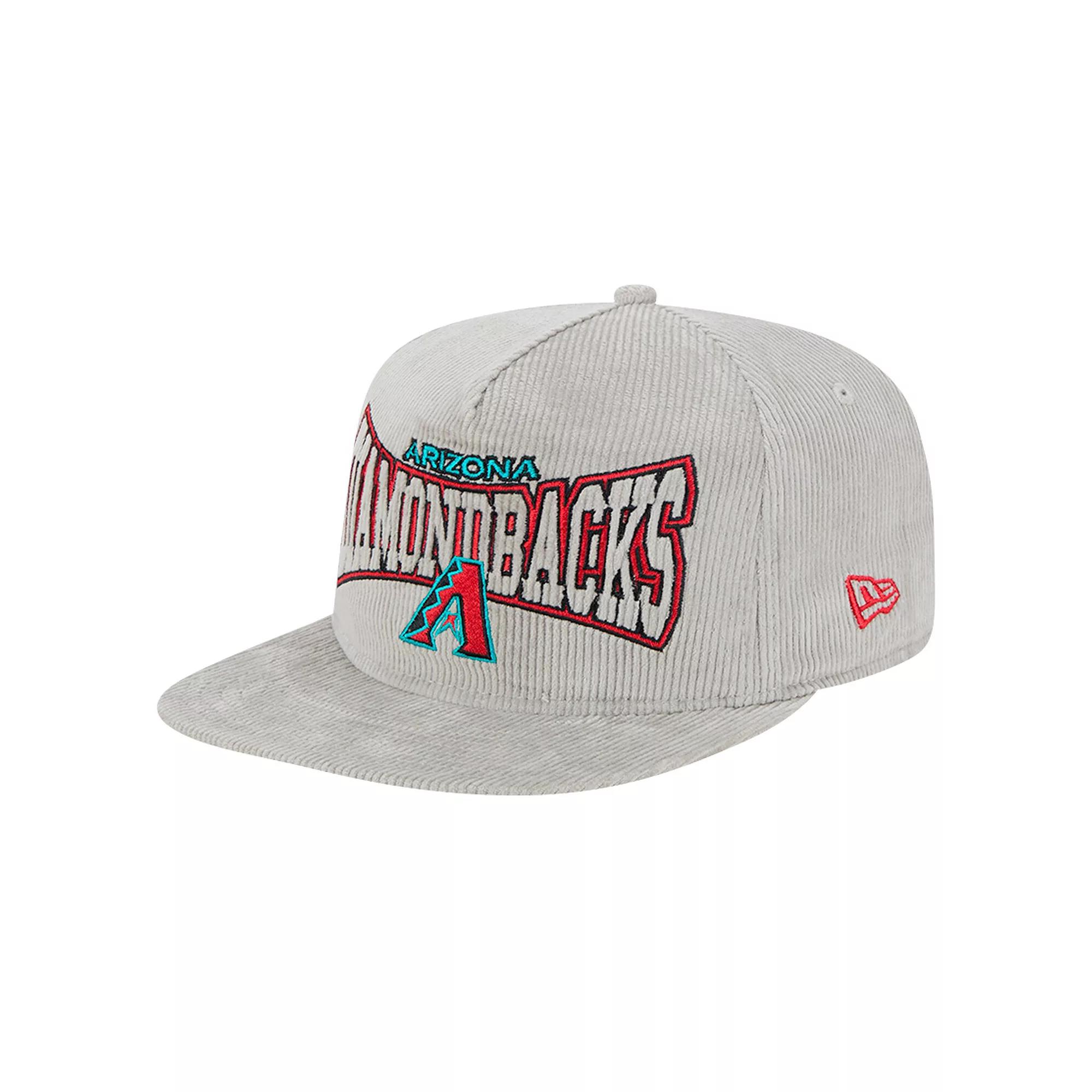 Men's New Era Gray Arizona Diamondbacks Corduroy Golfer Snapback Hat, Grey Product Image