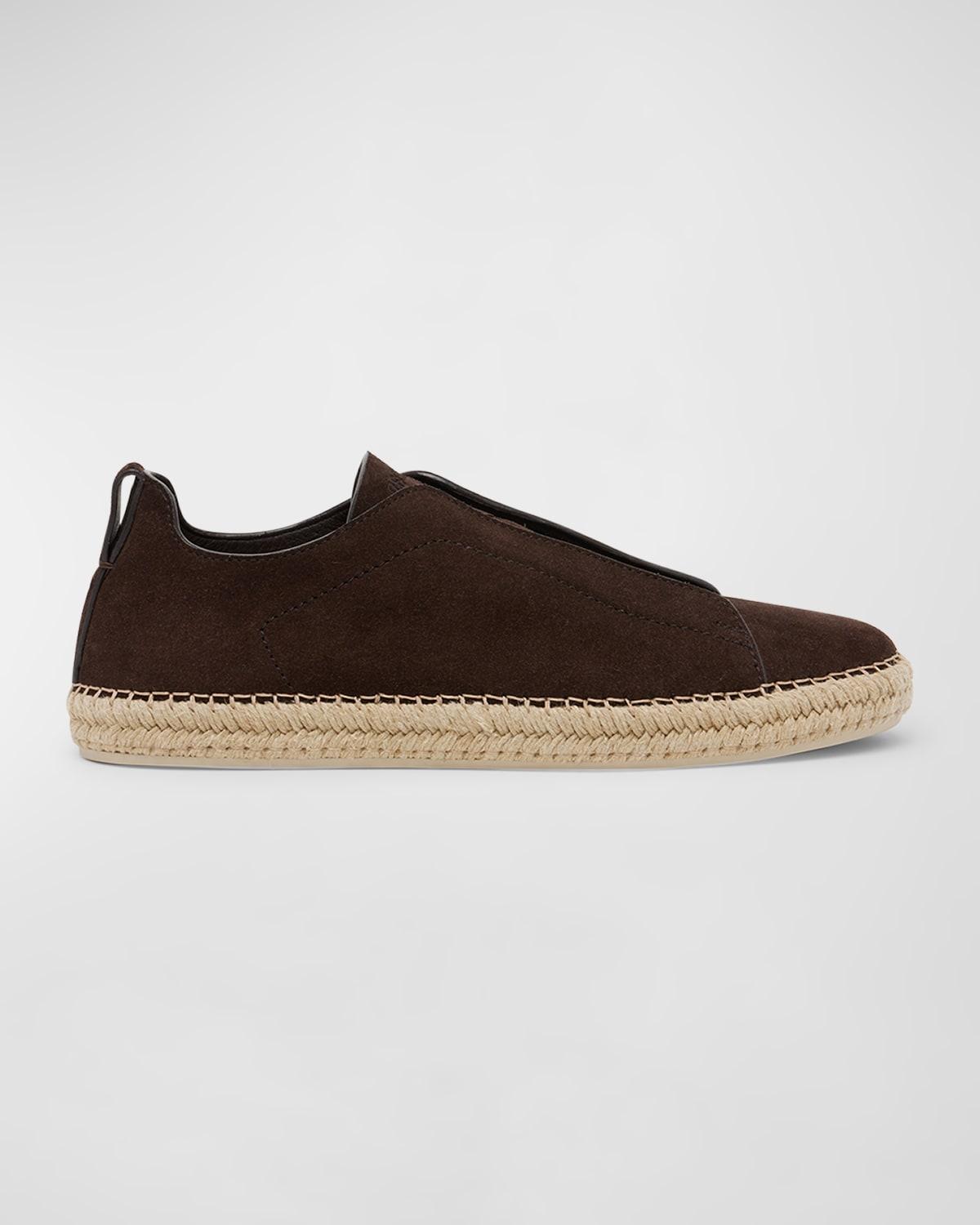 Men's Triple Stitch Suede Espadrille Sneakers Product Image