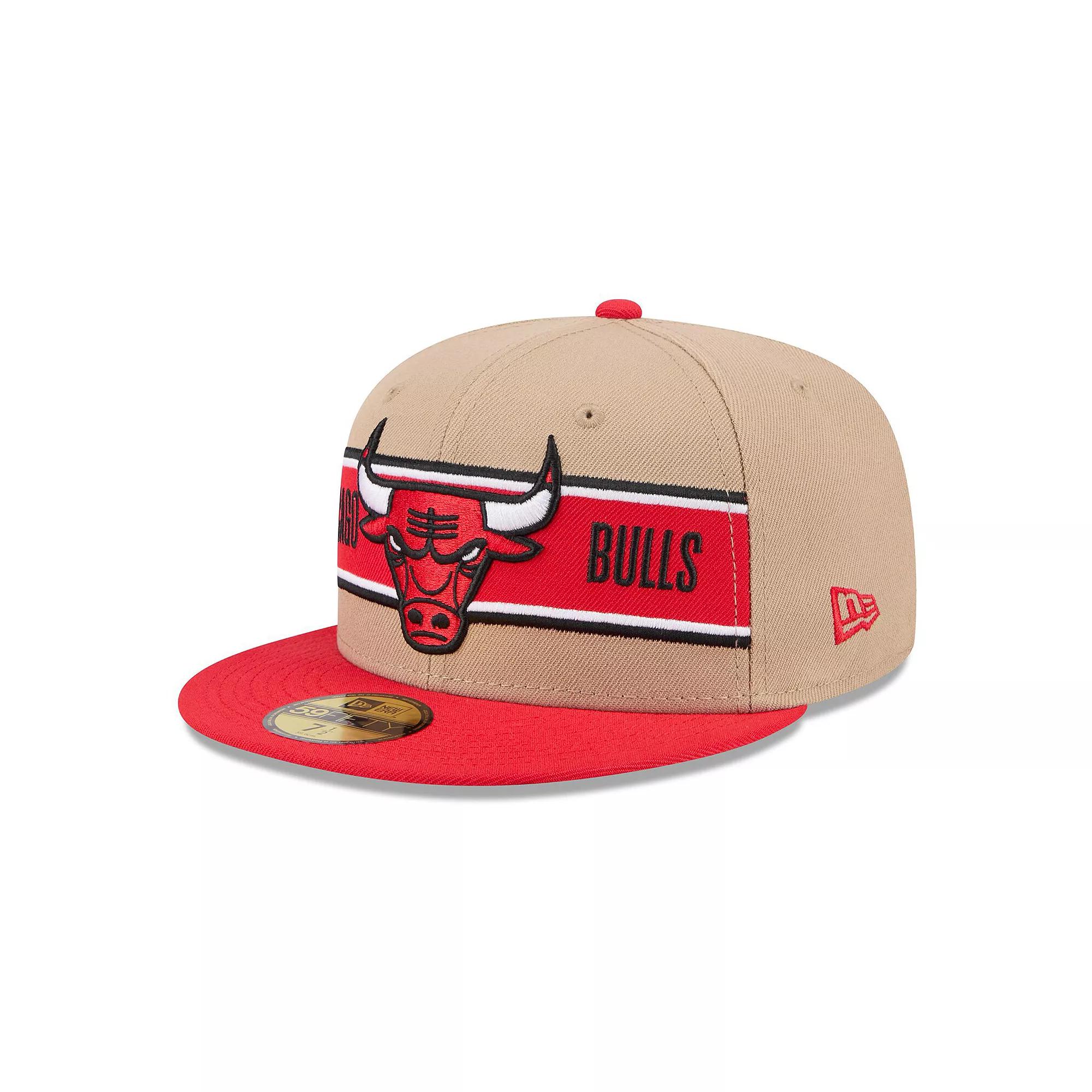 Men's New Era Tan/Red Chicago Bulls 2024 NBA Draft 59FIFTY Fitted Hat, Size: 7 1/2, Team Product Image
