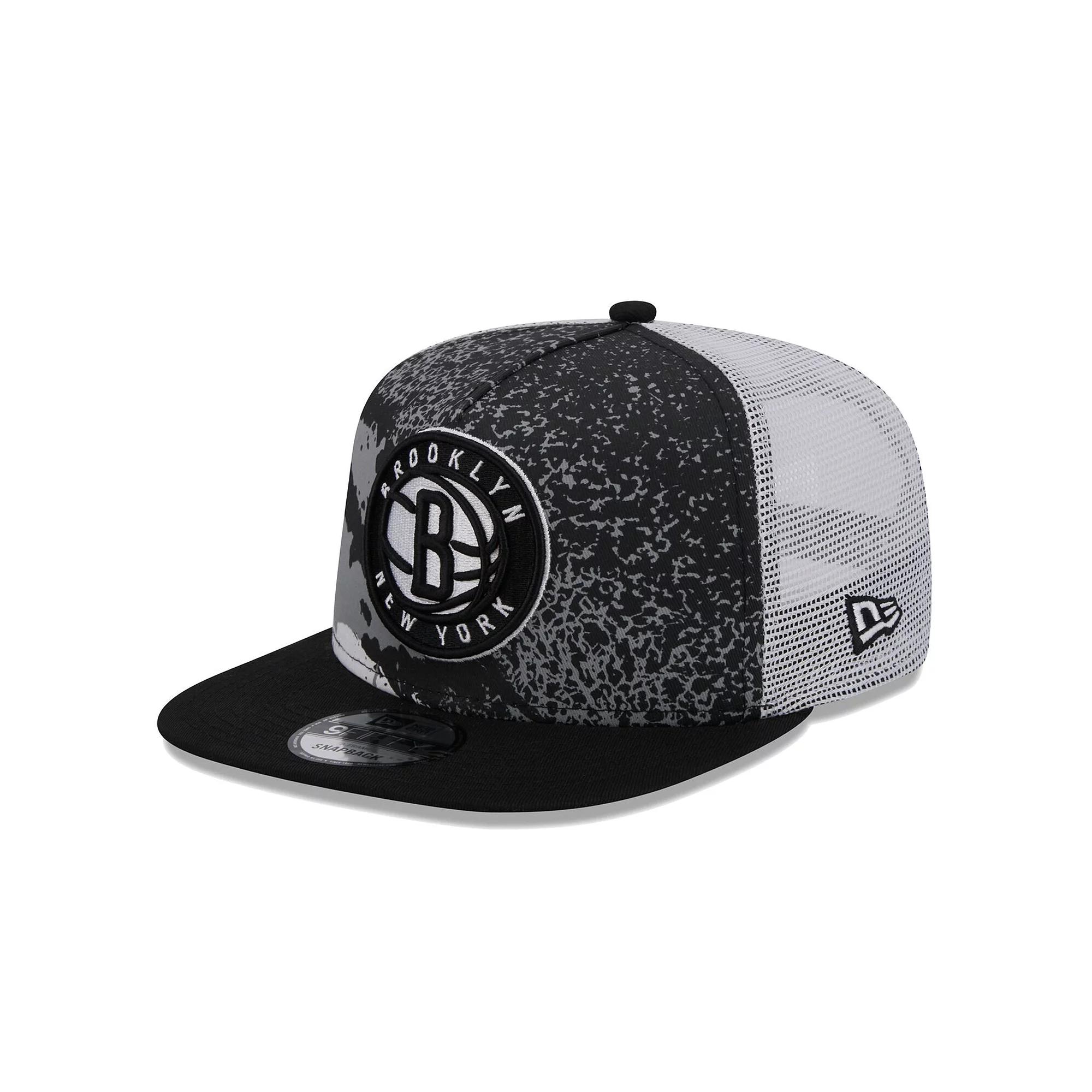 Men's New Era Black Brooklyn Nets Court Sport Speckle 9FIFTY Snapback Hat Product Image