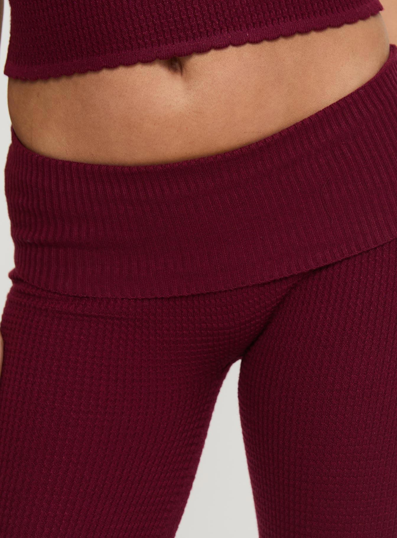 Closed Eyes Flared Pants Maroon Product Image