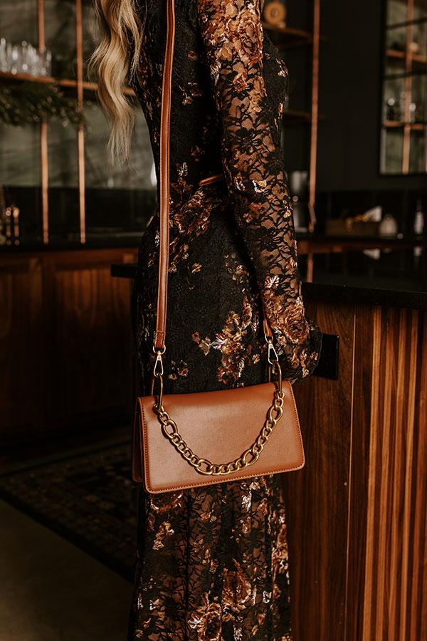 Happy Hour Meetup Faux Leather Purse in Camel Product Image