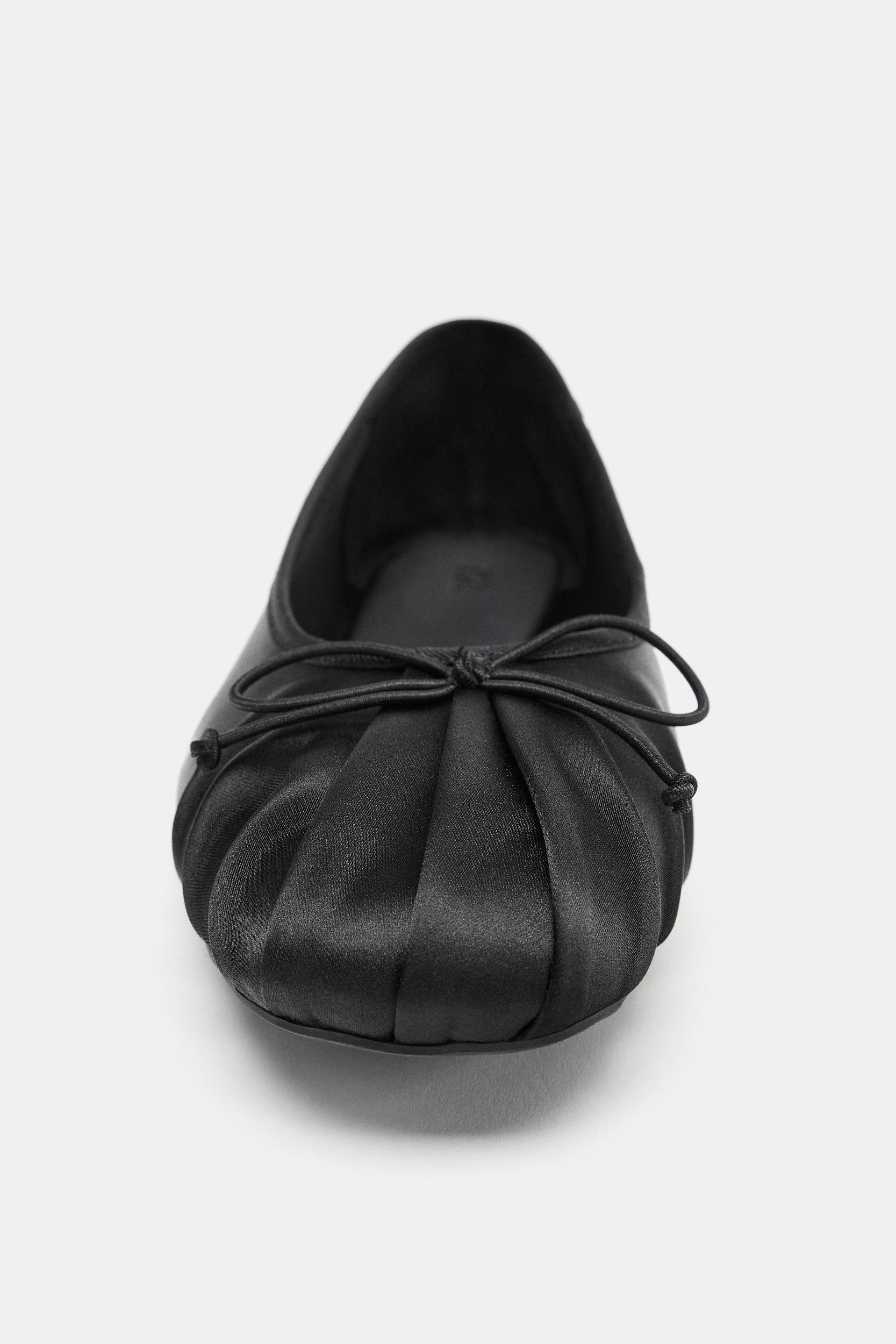 SATIN BOW BALLET FLATS Product Image
