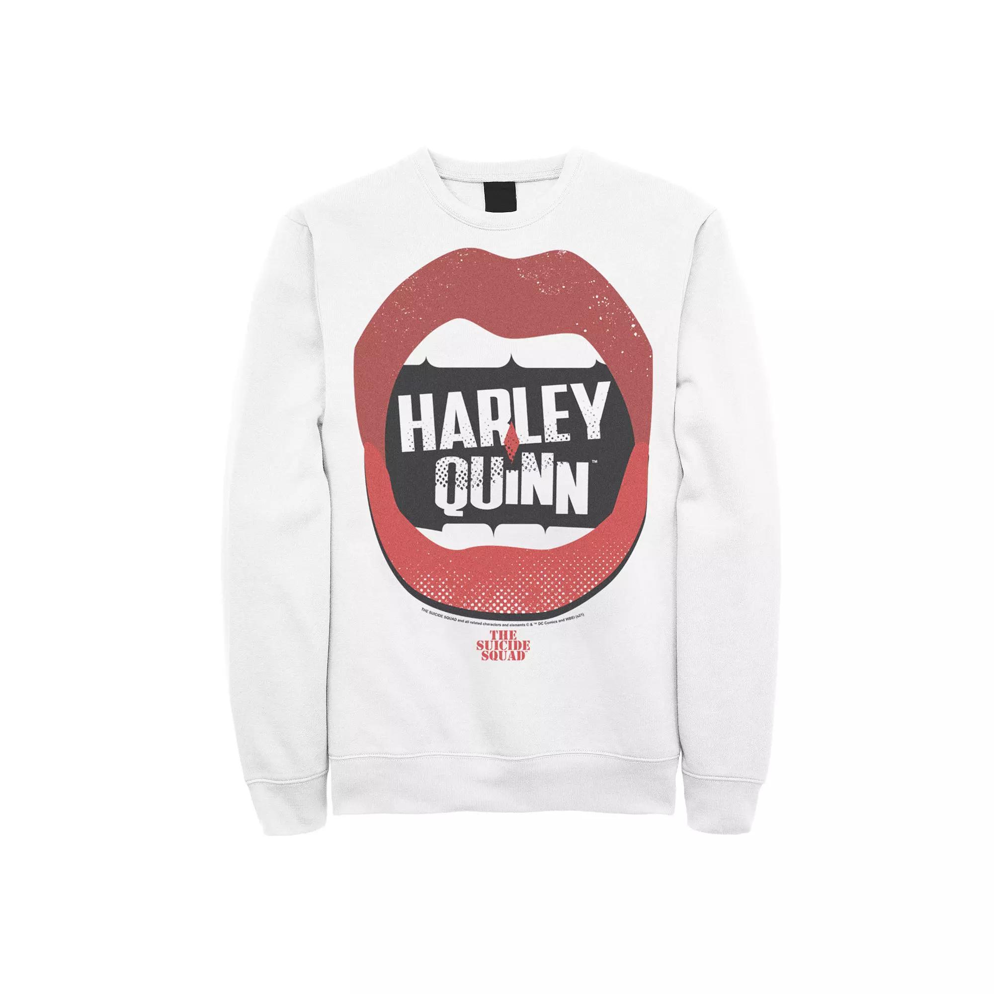 Men's The Suicide Squad Harley Quinn Lips Sweatshirt, Boy's,  Product Image