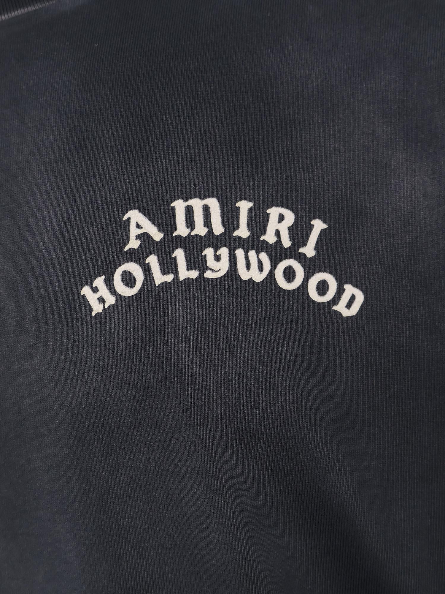 AMIRI Black Crewneck T-shirt With Logo Lettering On Front And Rear Product Image