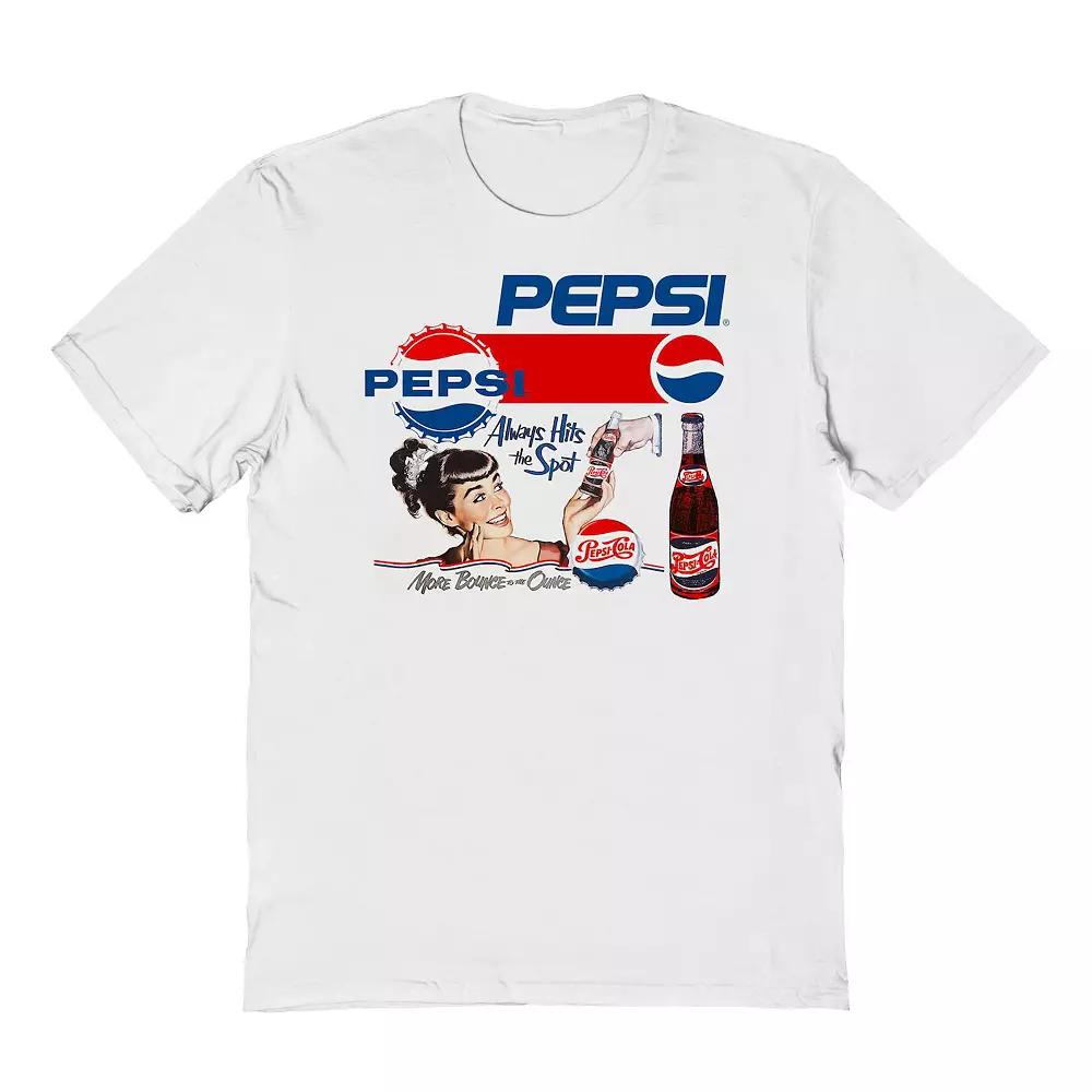 Men's Pepsi Vintage Ad Collage Graphic Tee, Size: Small, White Product Image