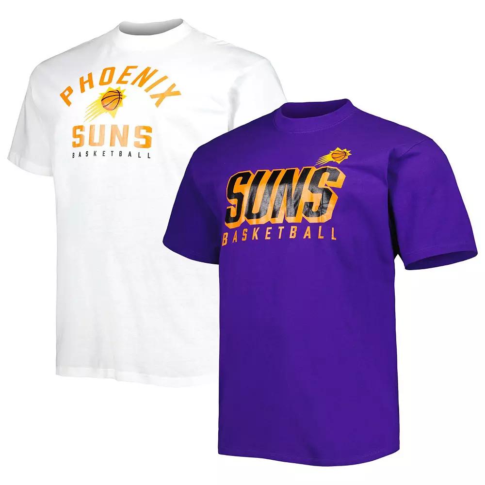 Men's Fanatics Branded Purple/White Phoenix Suns Big & Tall Two-Pack T-Shirt Set,  Product Image