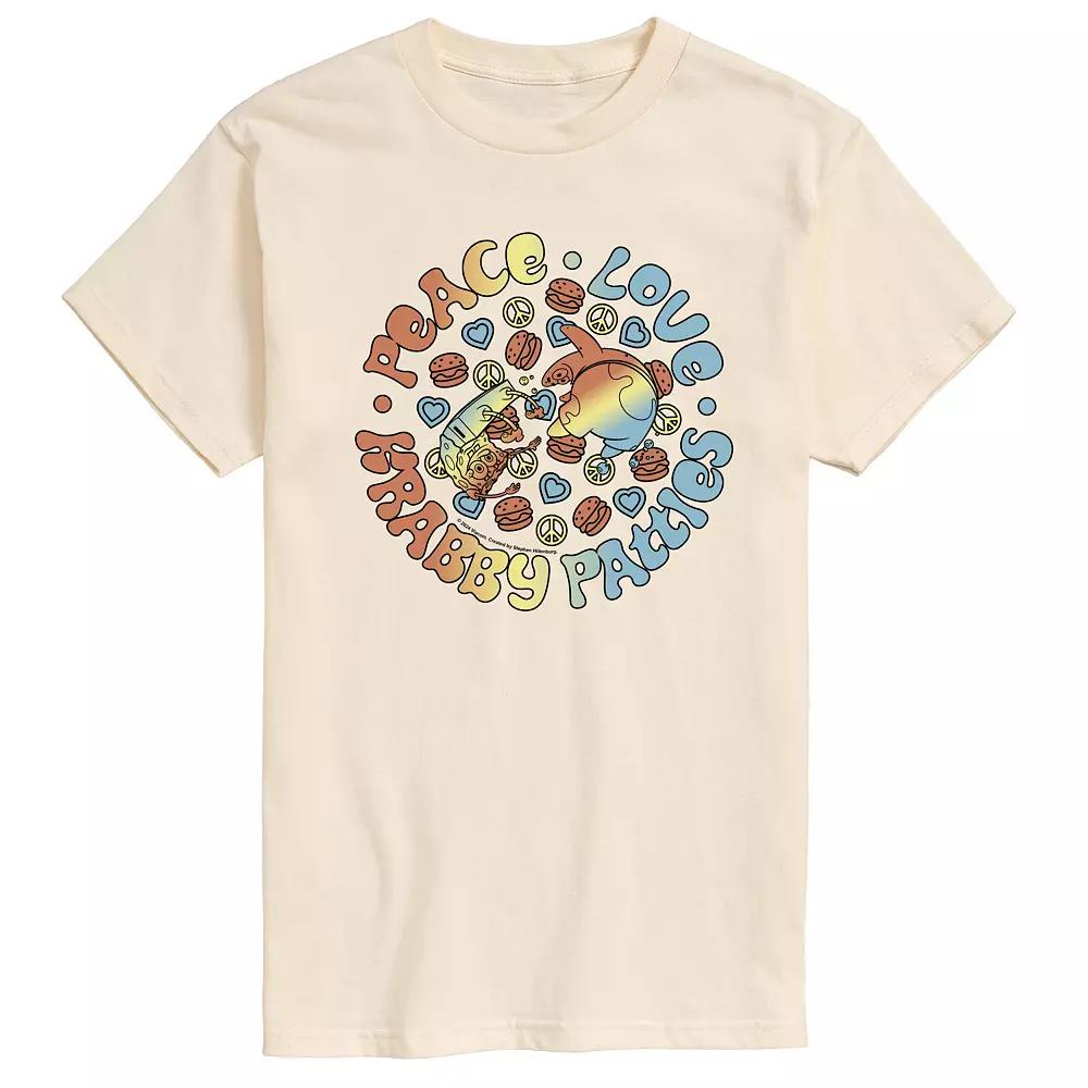 Men's SpongeBob SquarePants Peace Love Graphic Tee,  Product Image