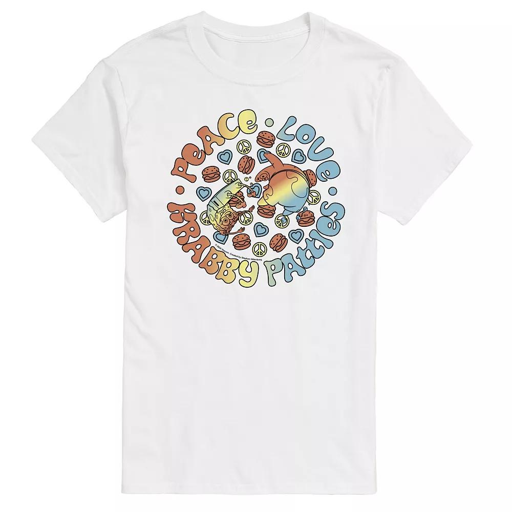 Men's SpongeBob SquarePants Peace Love Graphic Tee,  Product Image
