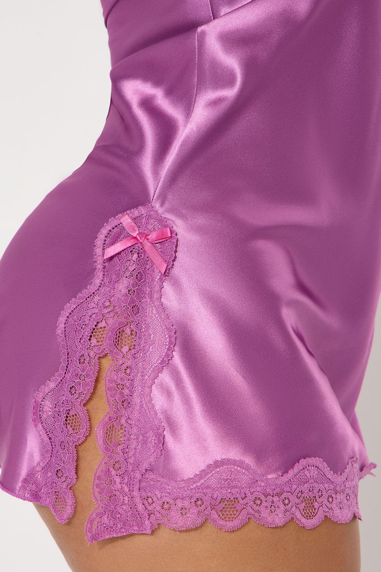 So Much Love Satin Chemise - Plum Product Image