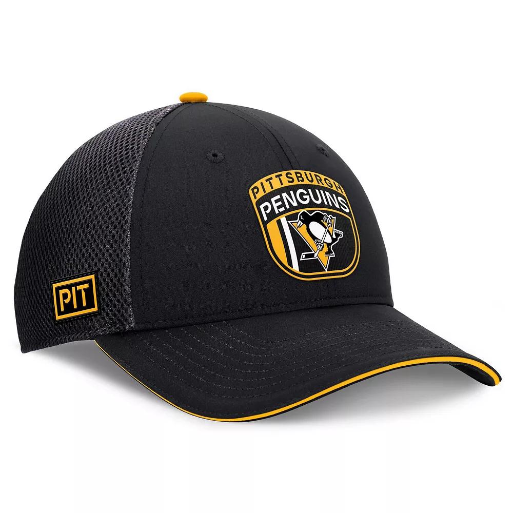 Men's Fanatics Black Pittsburgh Penguins 2024 NHL Draft On Stage Trucker Adjustable Hat Product Image
